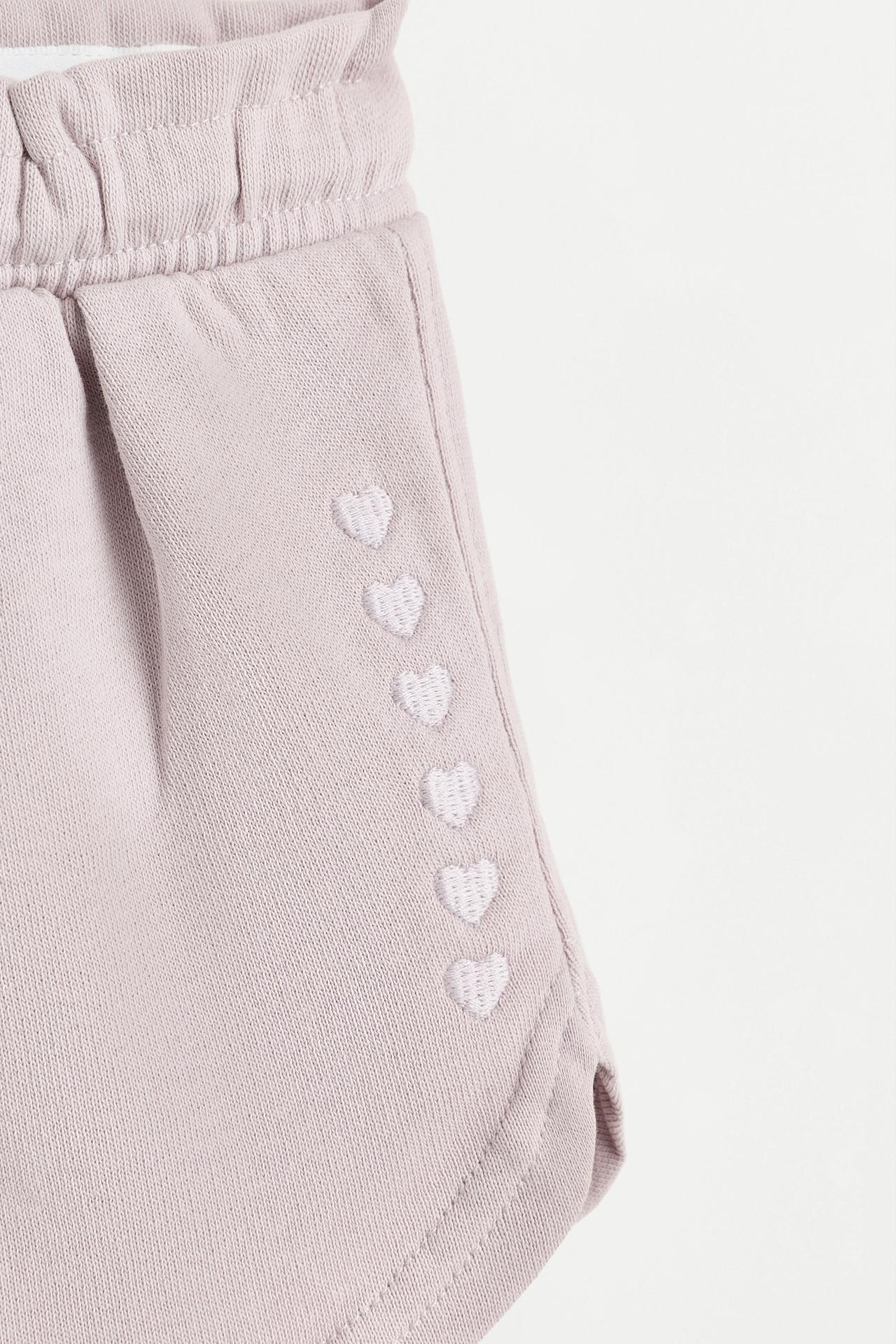 Heart print Bermuda shorts — PALE MAUVE
