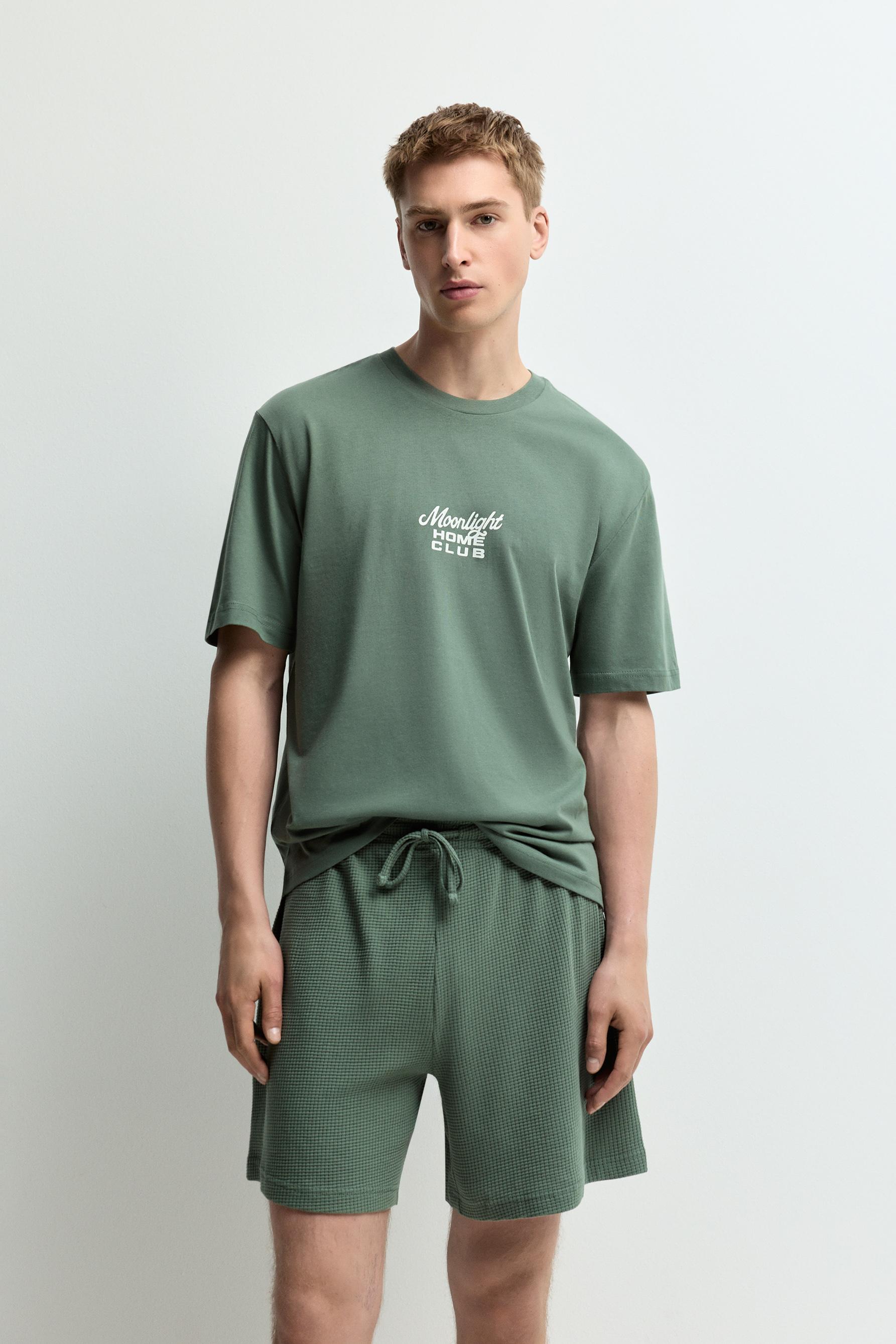 Short printed pyjamas — EMERALD GREEN