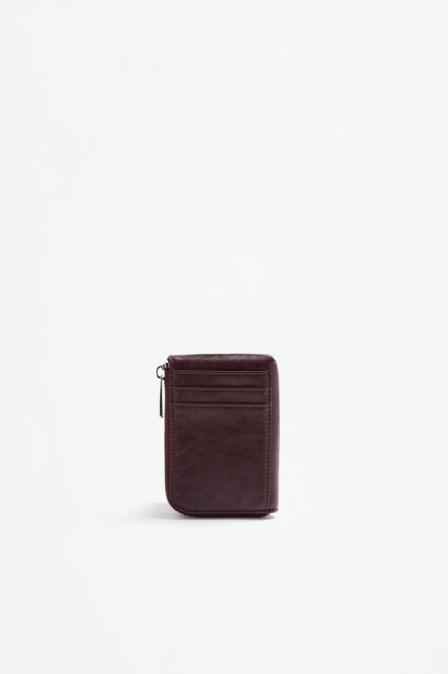 Studded textured wallet — BURGUNDY