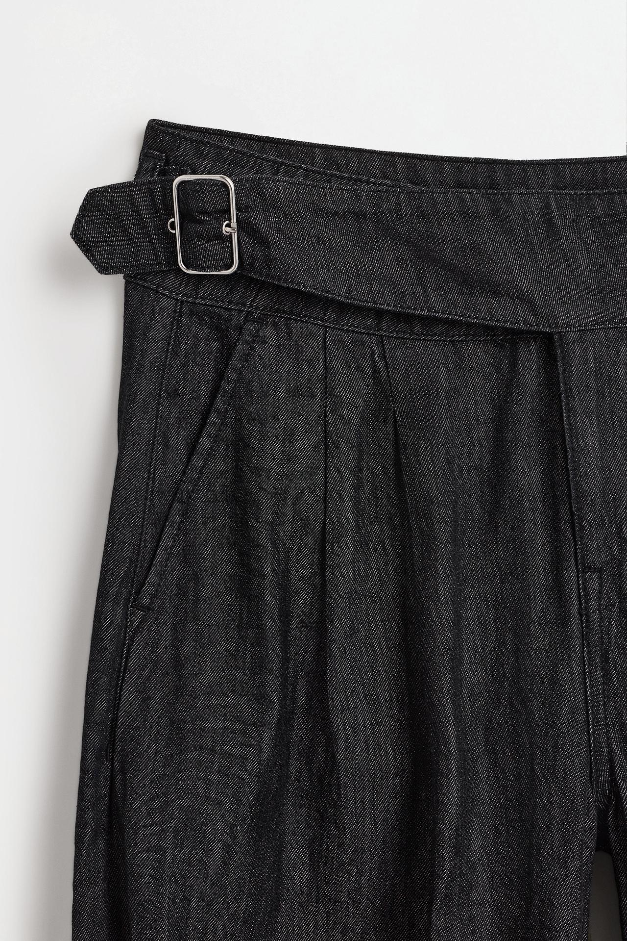 Sarouel trousers with buckle — BLACK