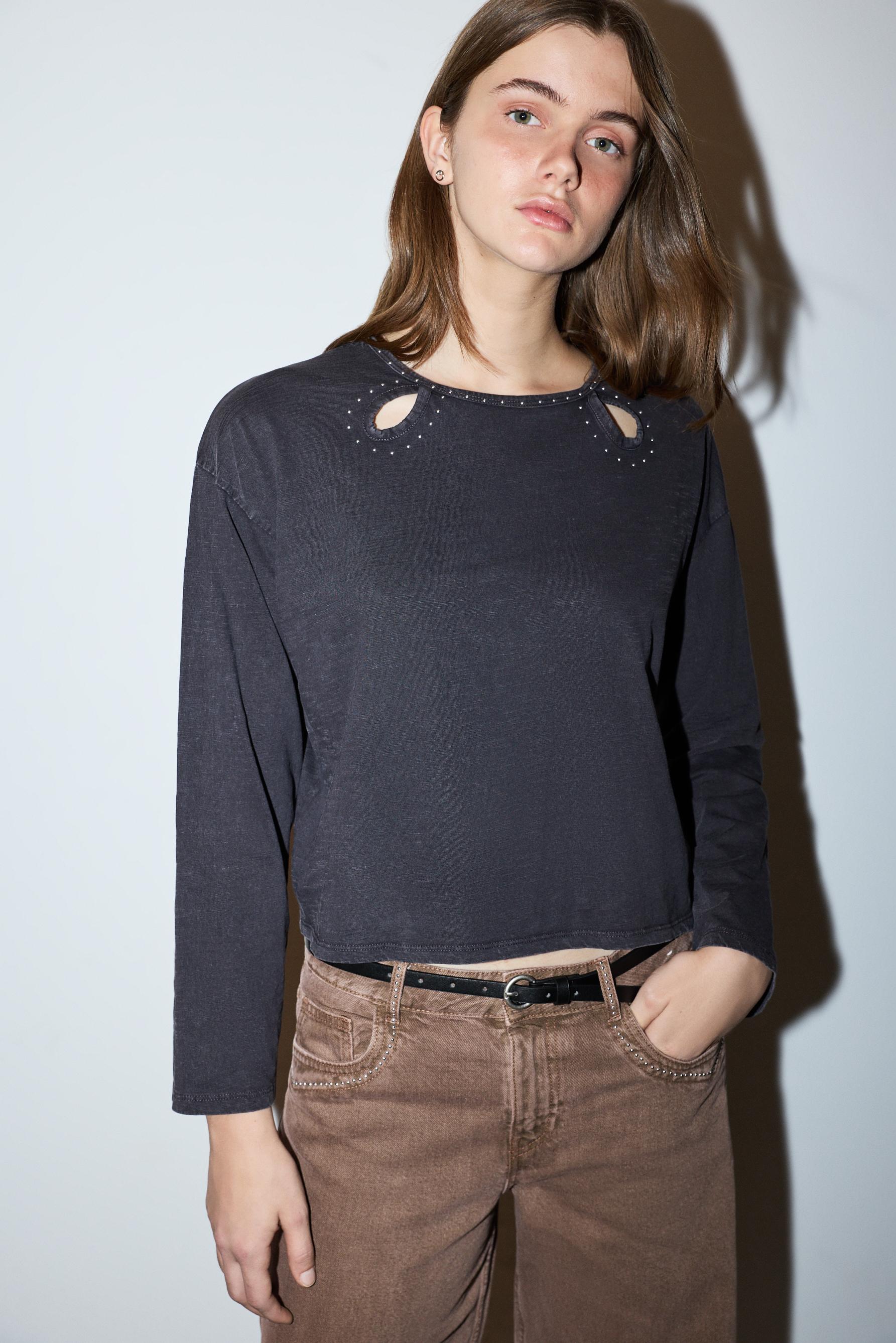 Camiseta aberturas efecto lavado