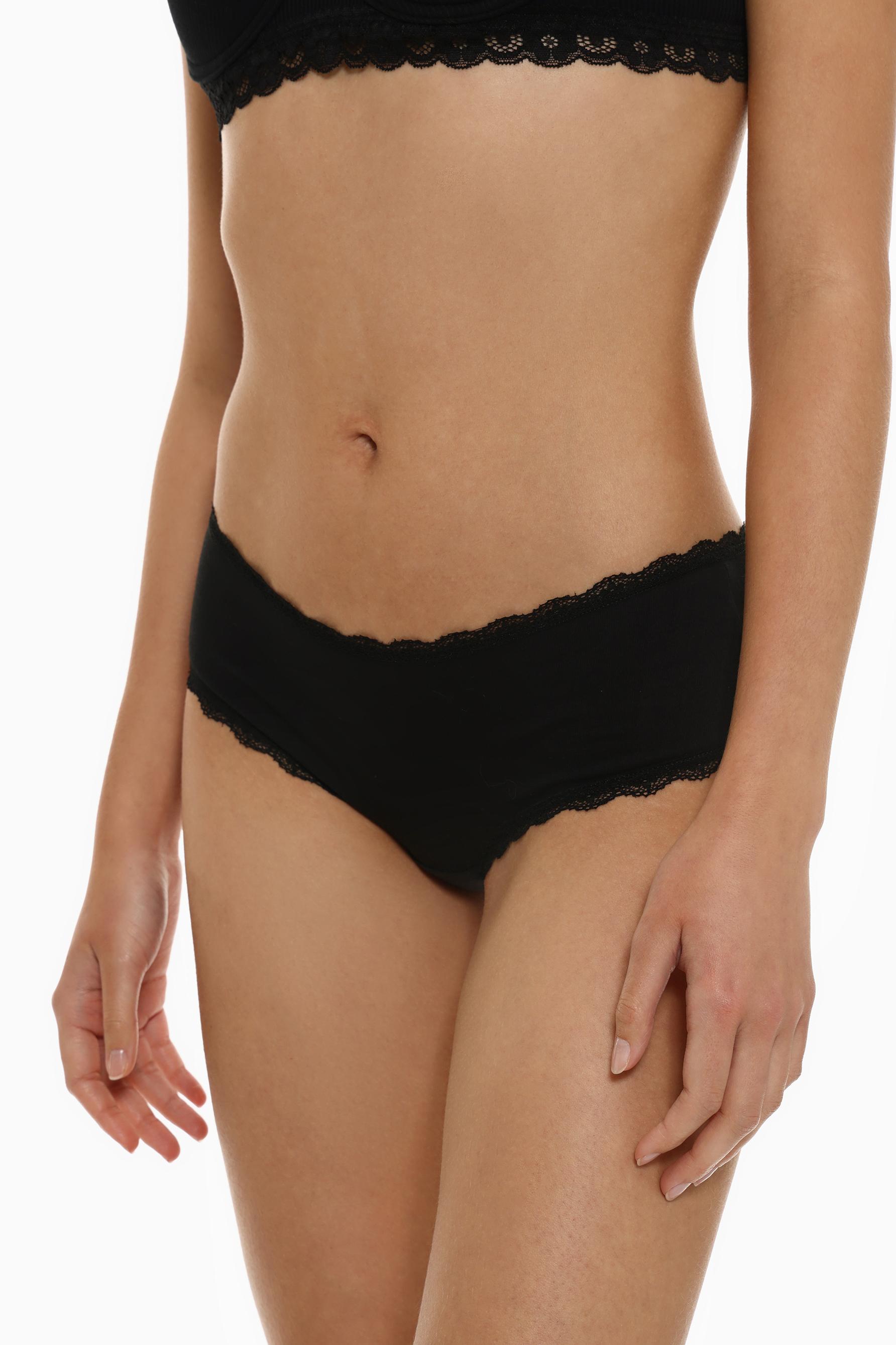Stretch cotton hipster briefs (3-pack) — BLACK