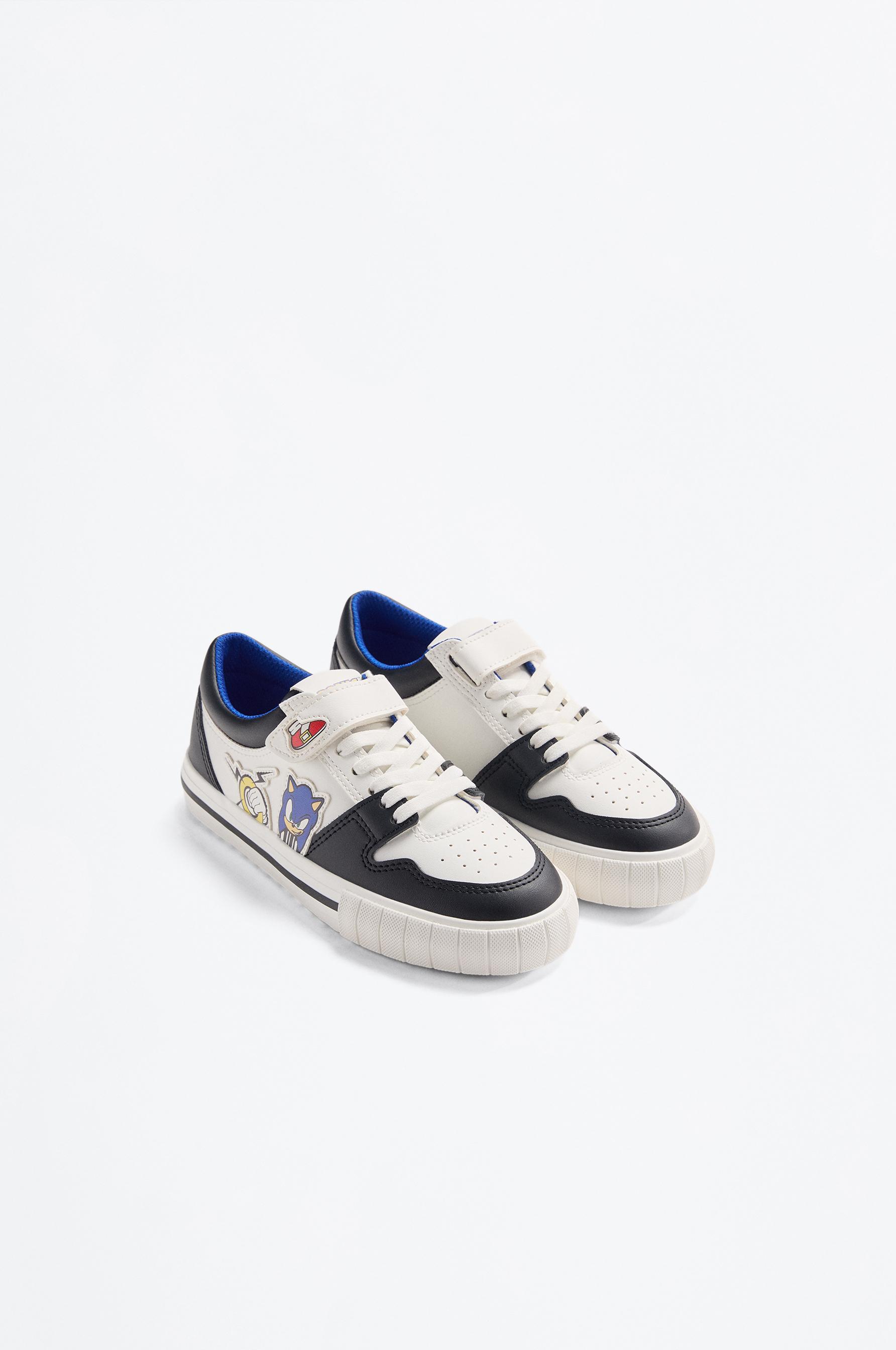Sonic™ | Sega patch sneakers with thin sole — WHITE