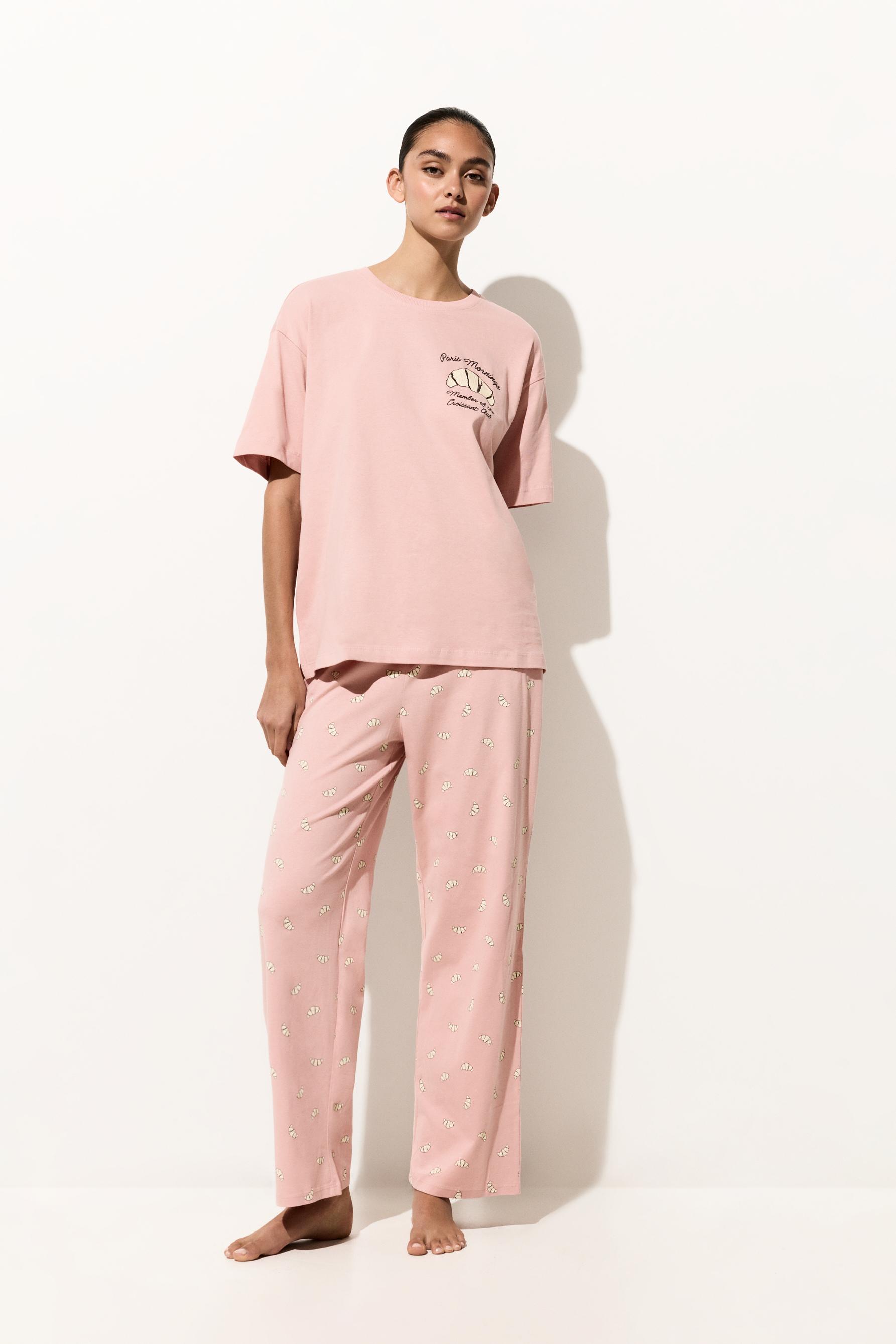 Long printed pyjamas — PASTEL PINK