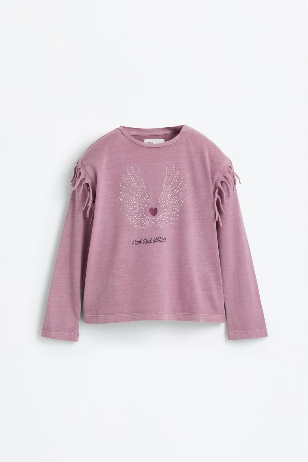 T-shirt franjas apliques brilhantes