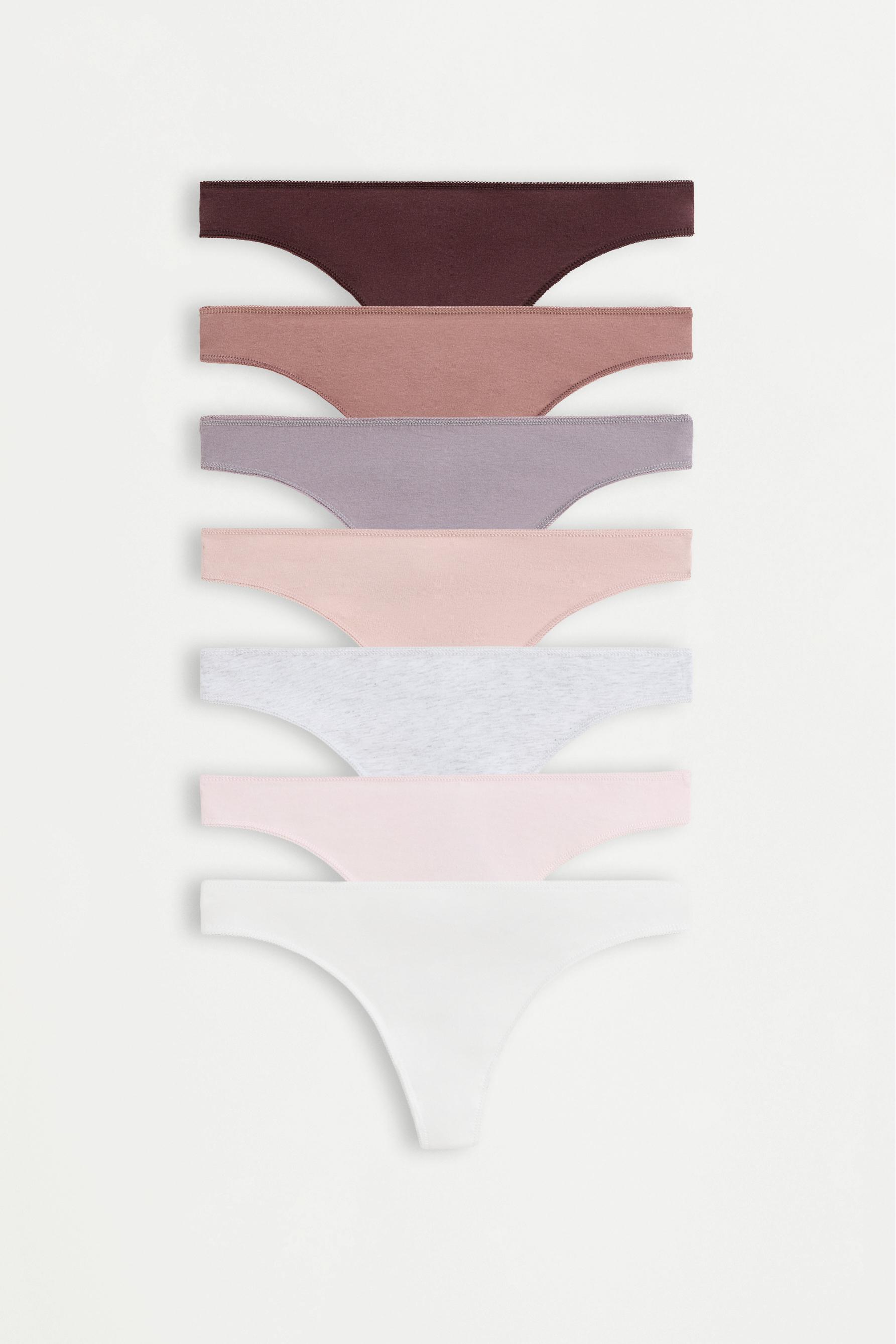 Pack 7 cotton thongs — VARIOUS