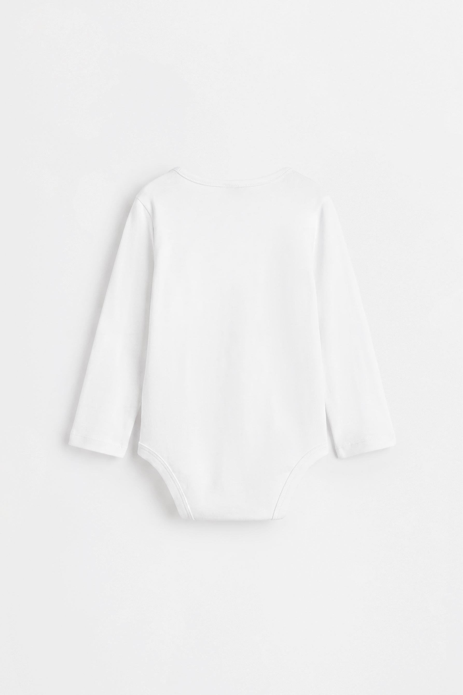 Long sleeve bodysuits (4-pack) — WHITE