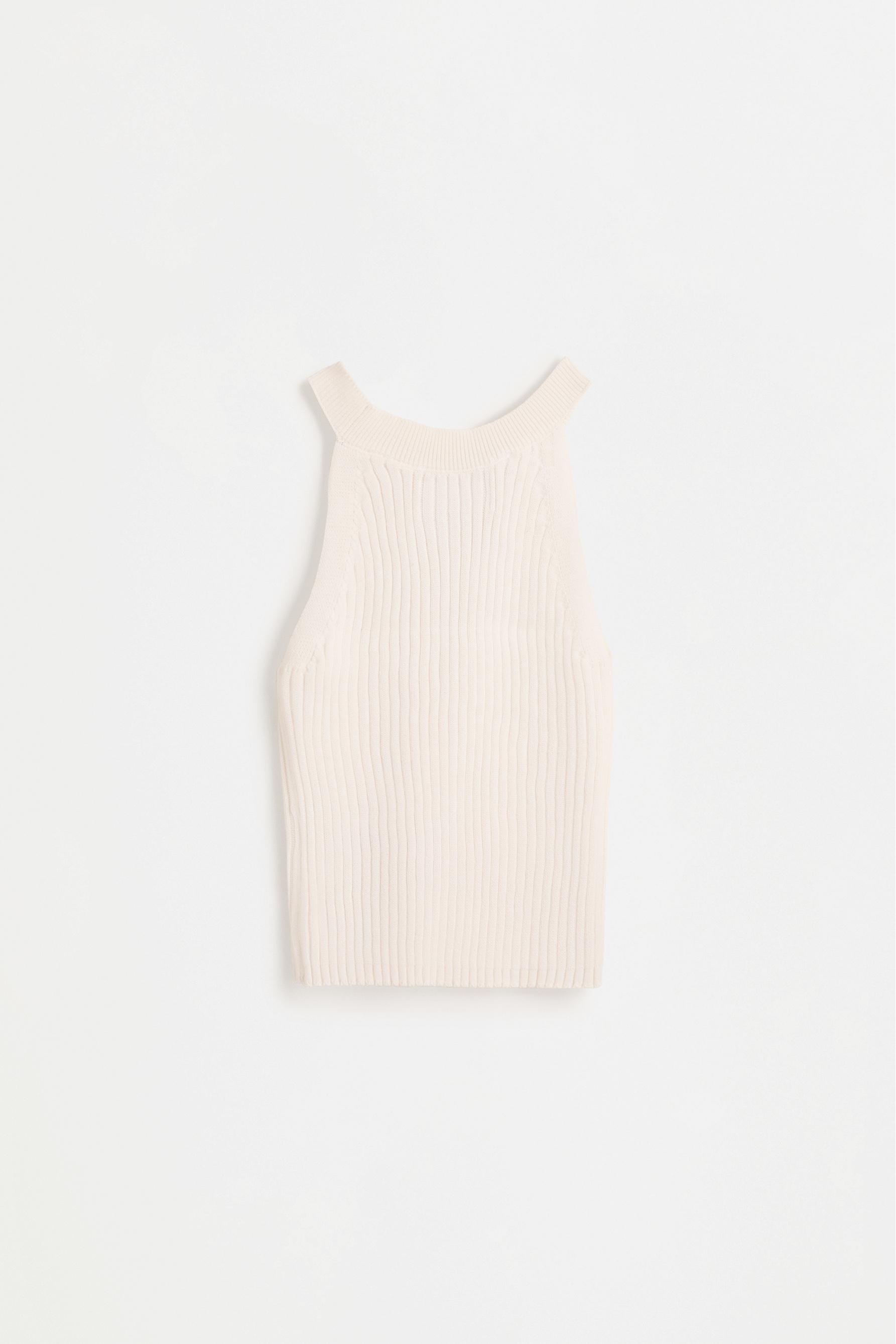 Knit halter top — OFF WHITE