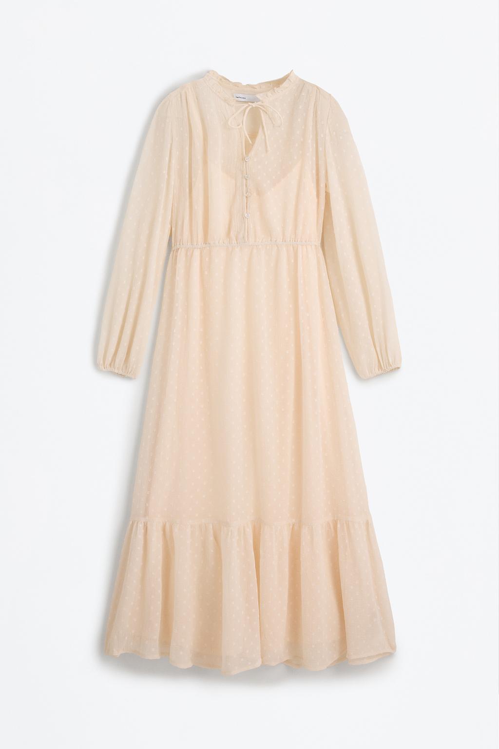 Vestido midi plumeti
