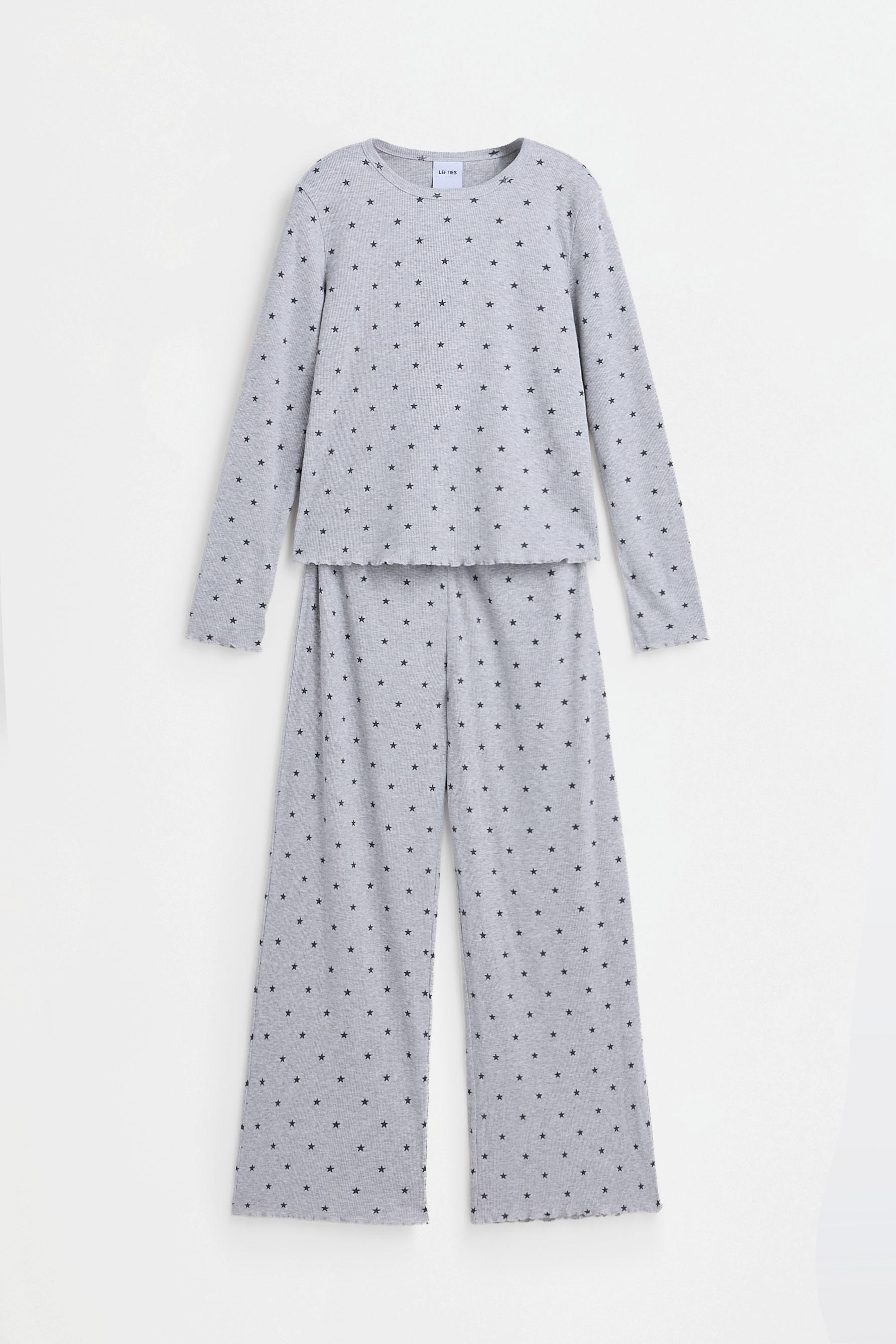 Long printed pyjamas — GREY MARL