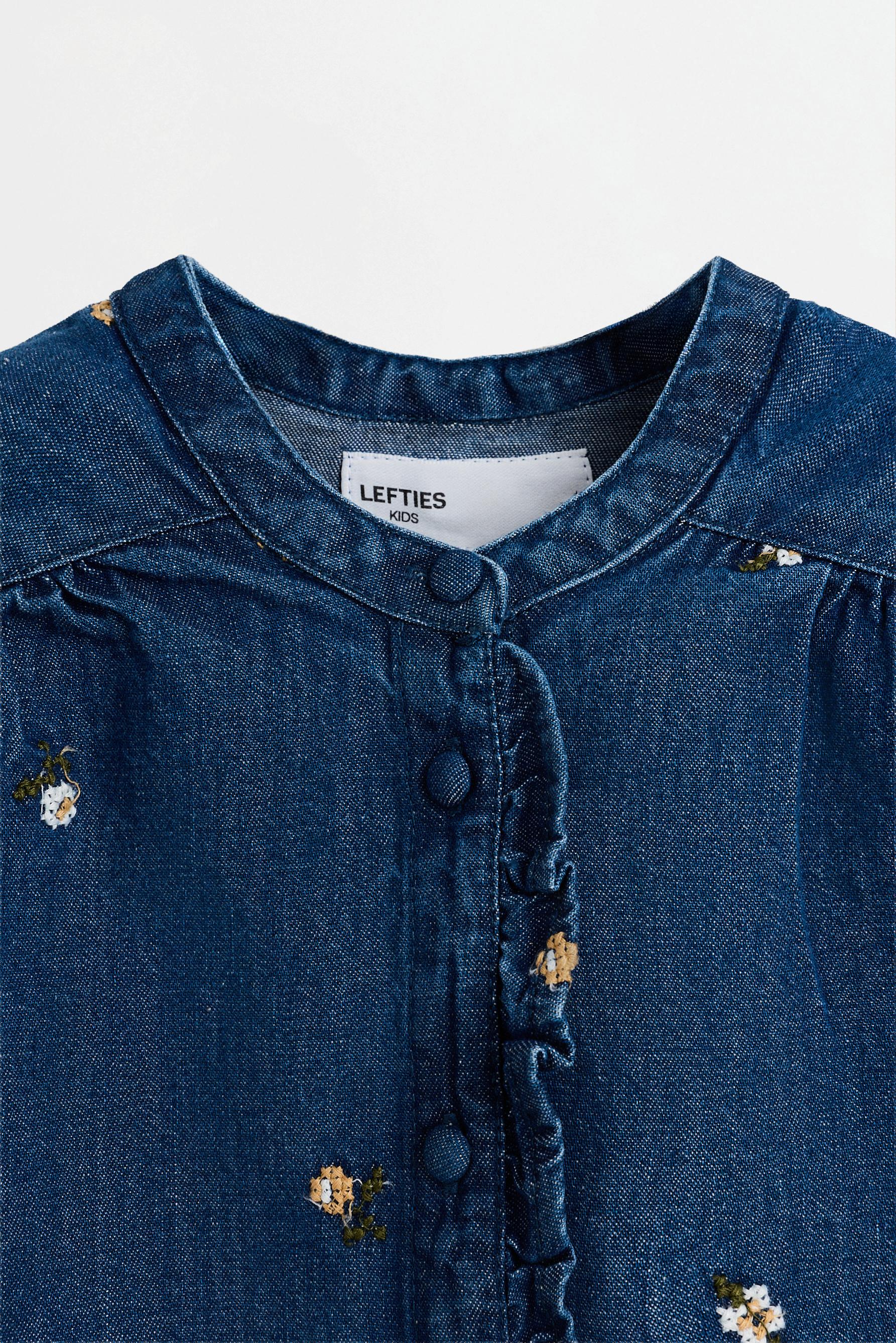 Embroidered denim shirt — INDIGO