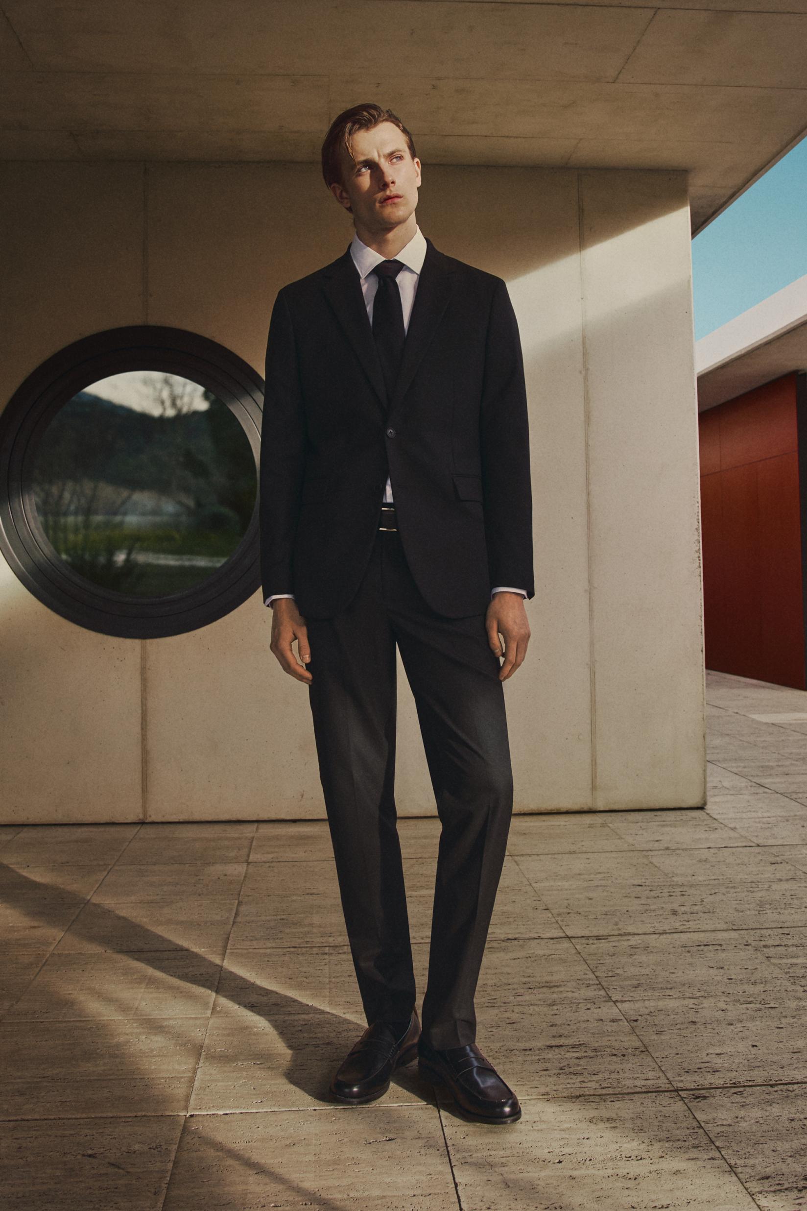 Slim fit suit trousers — BLACK