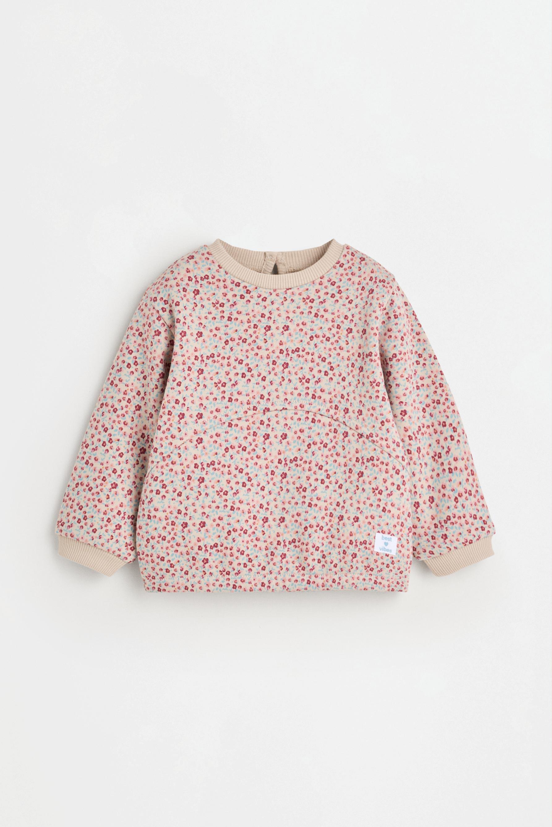 Printed plush sweatshirt and trousers set — ECRU