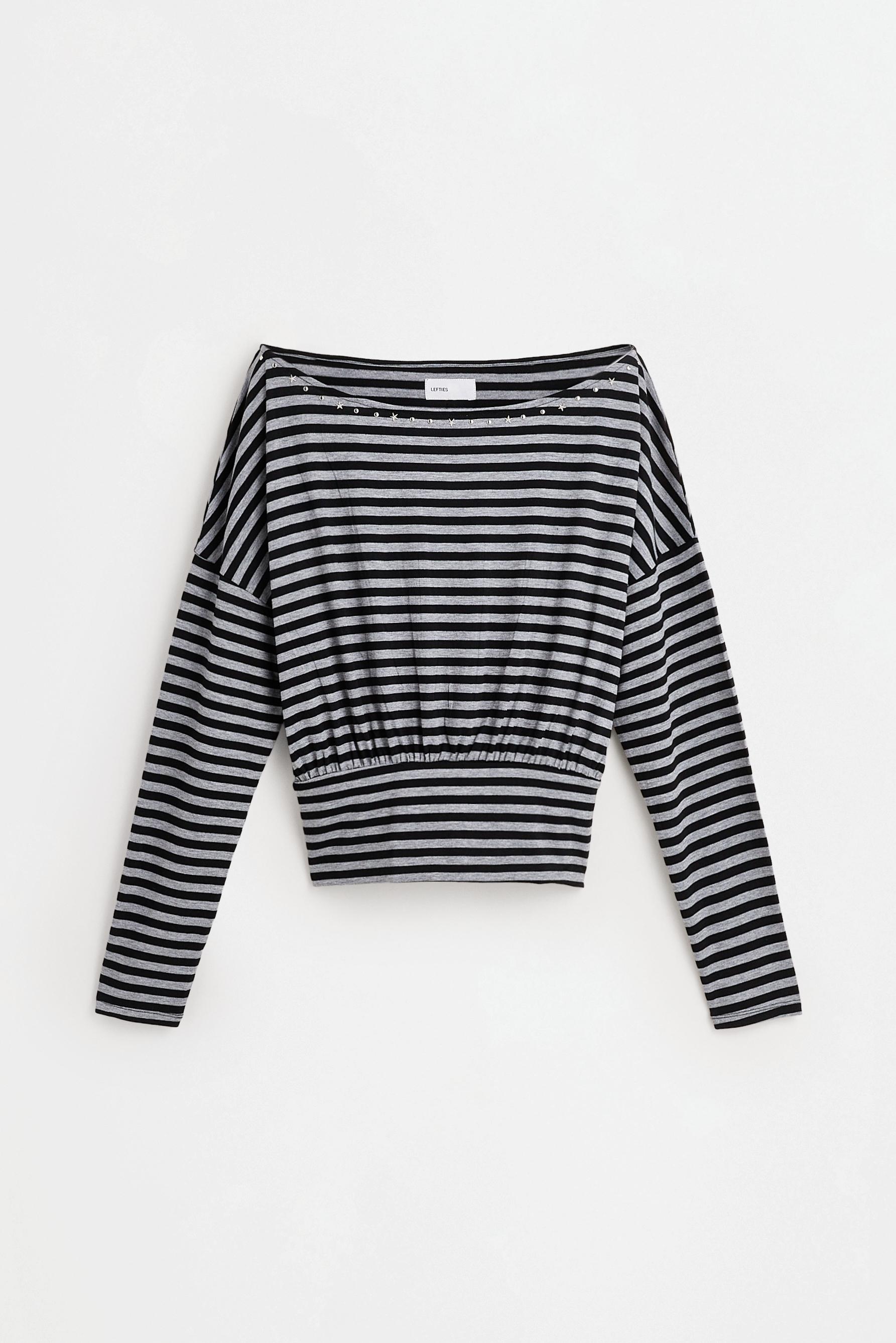Drop-shoulder T-shirt — BLACK MARL