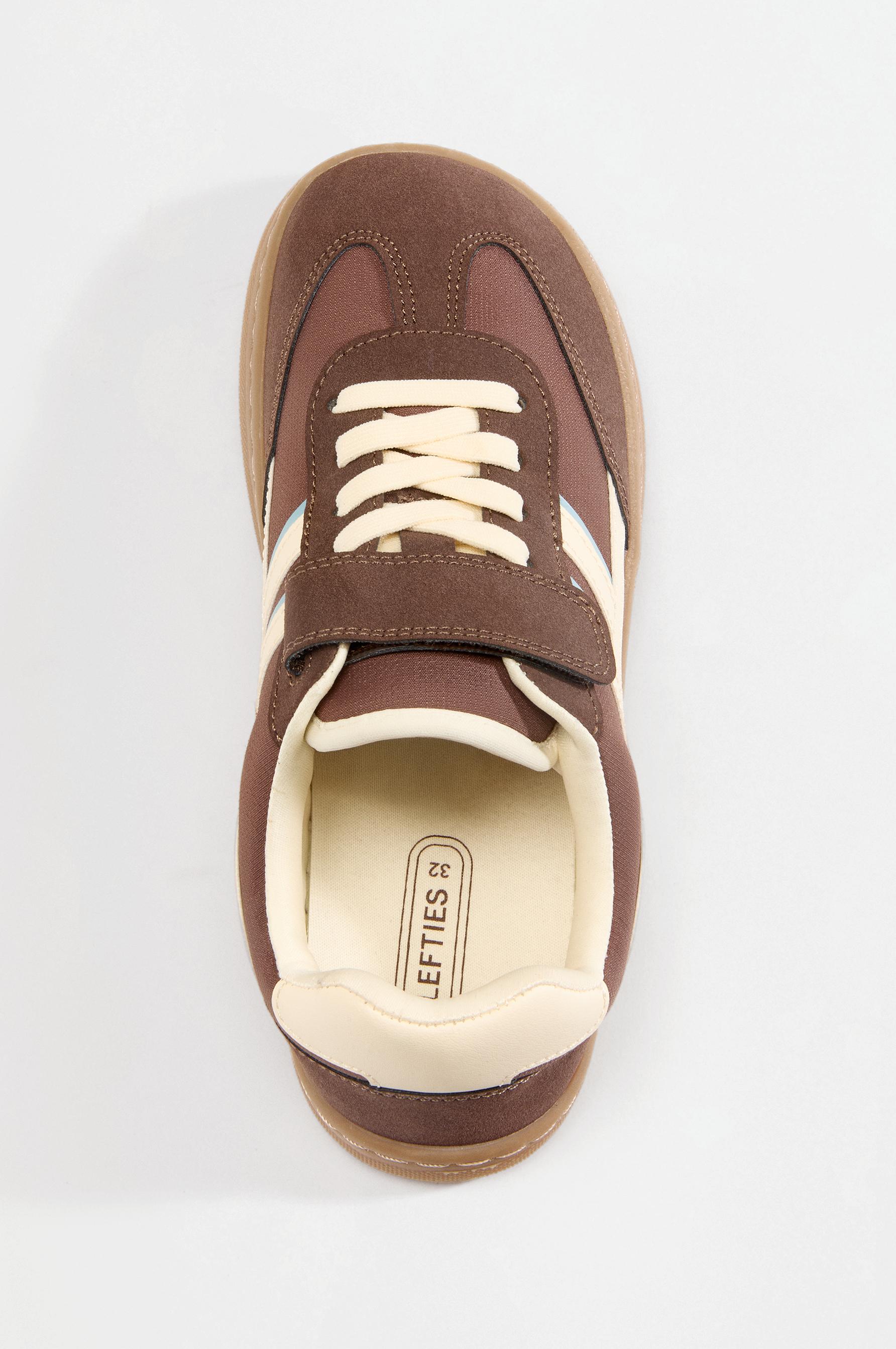 Barefoot mixed-material sneakers — BROWN