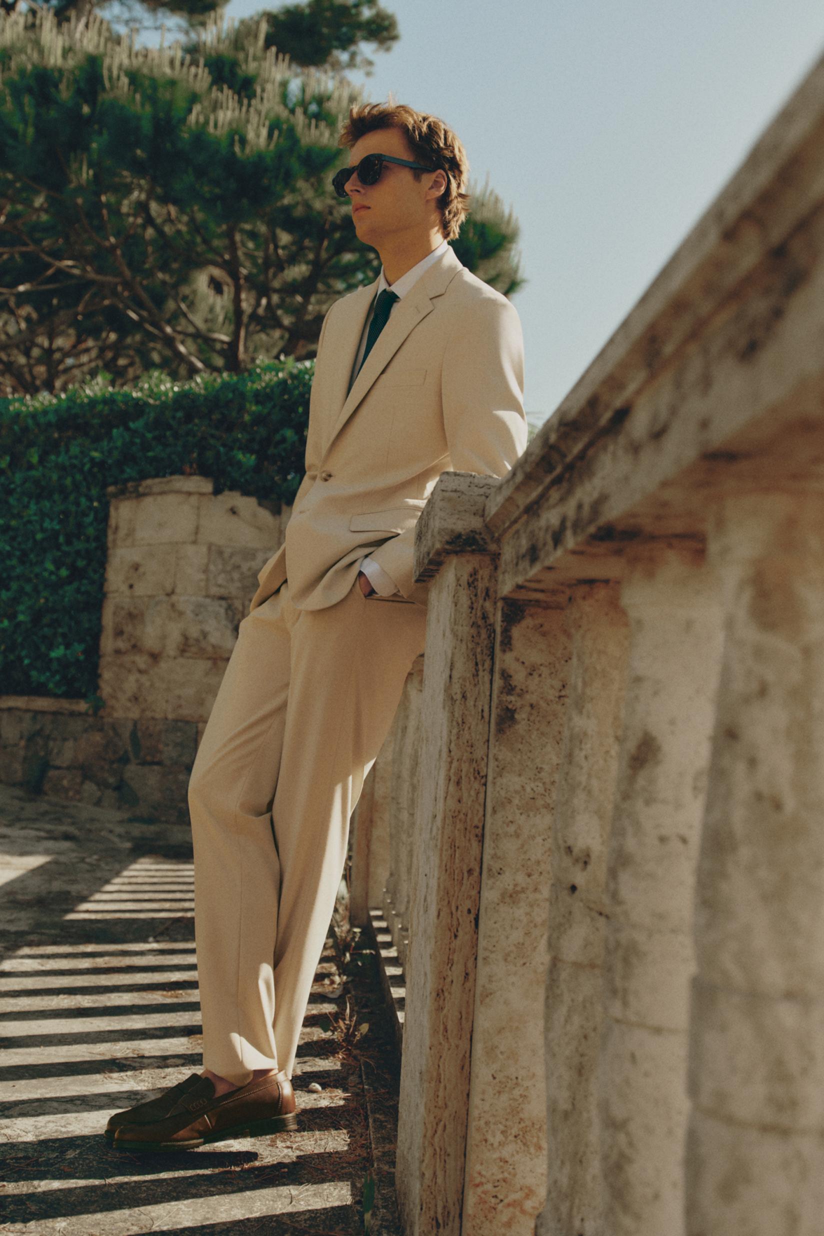Slim fit suit trousers — OFF WHITE