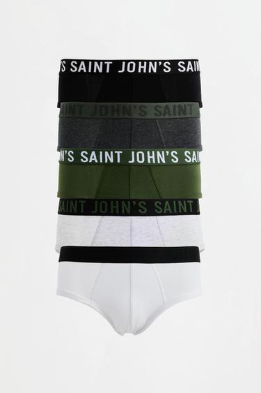 Text-Detail Briefs (Pack of 5) — GREEN 6