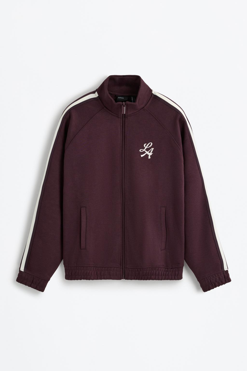 Interlock jacket with stripe