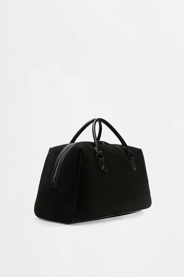 Faux suede bowling bag — BLACK 2
