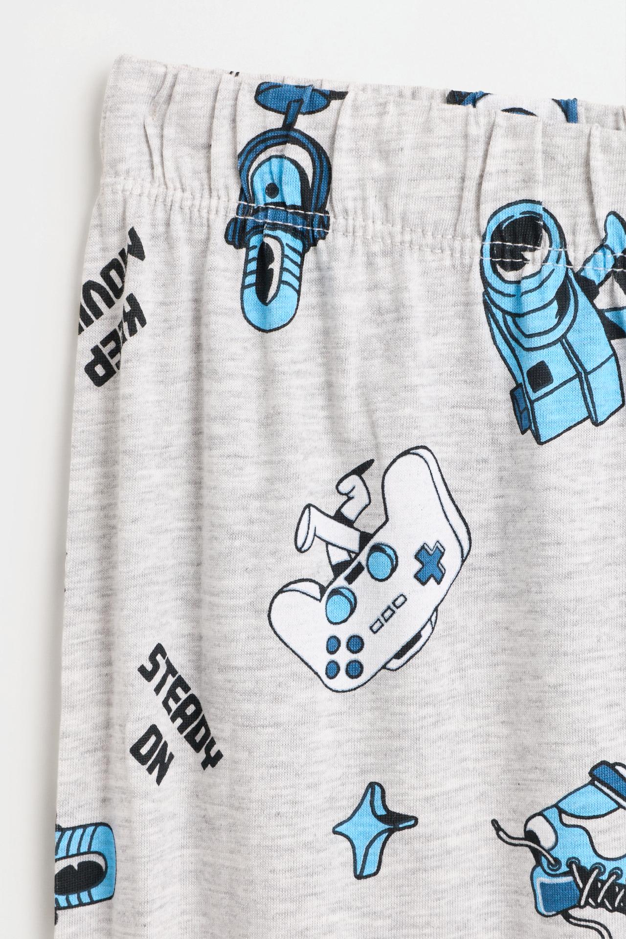 Long printed pyjamas — GREY MARL