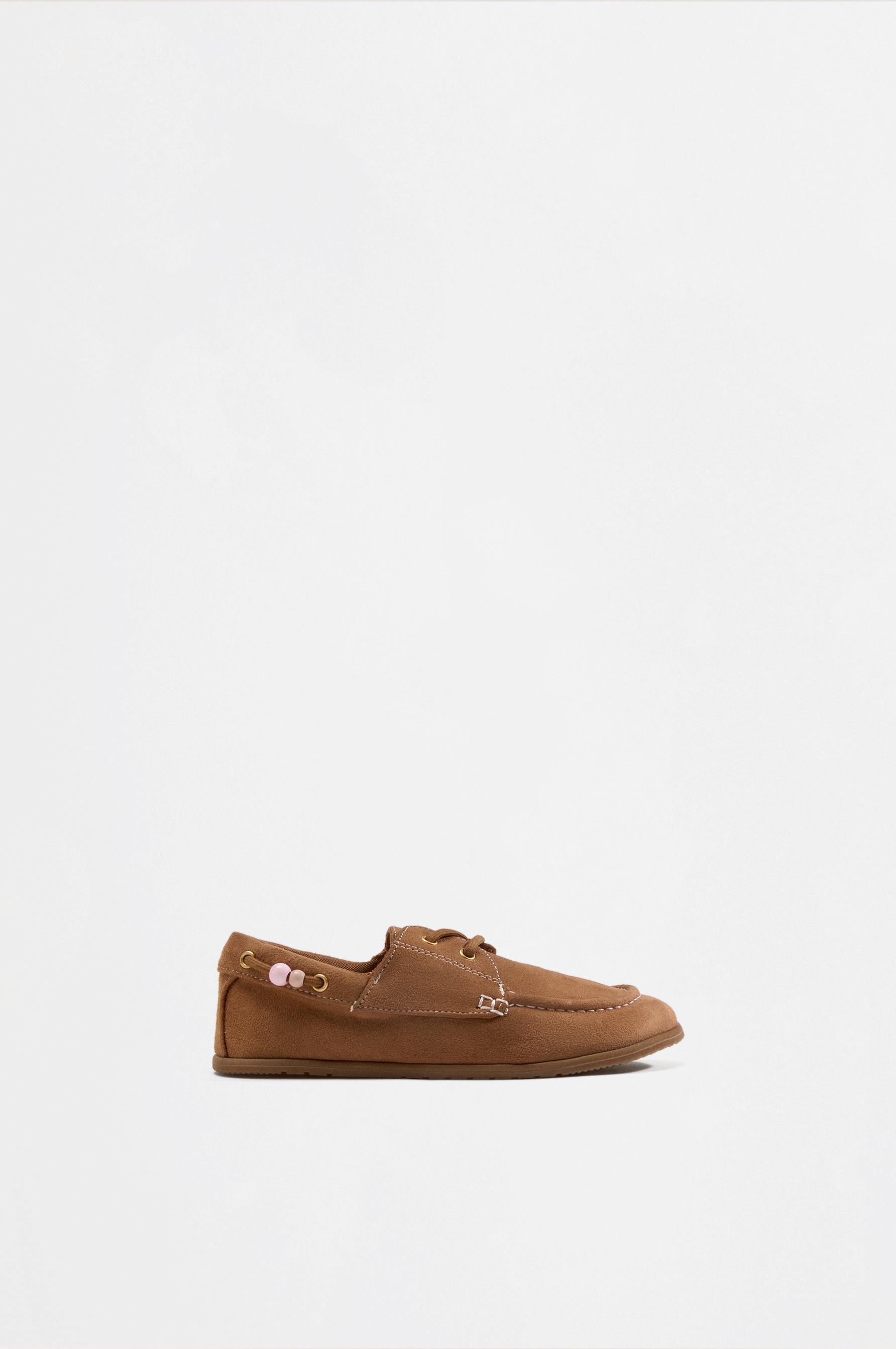 Beaded barefoot loafers — LEATHER
