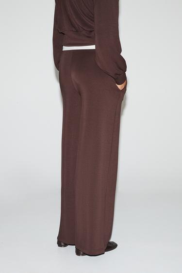 Wide-leg trousers with vertical seams — CHOCOLATE 5