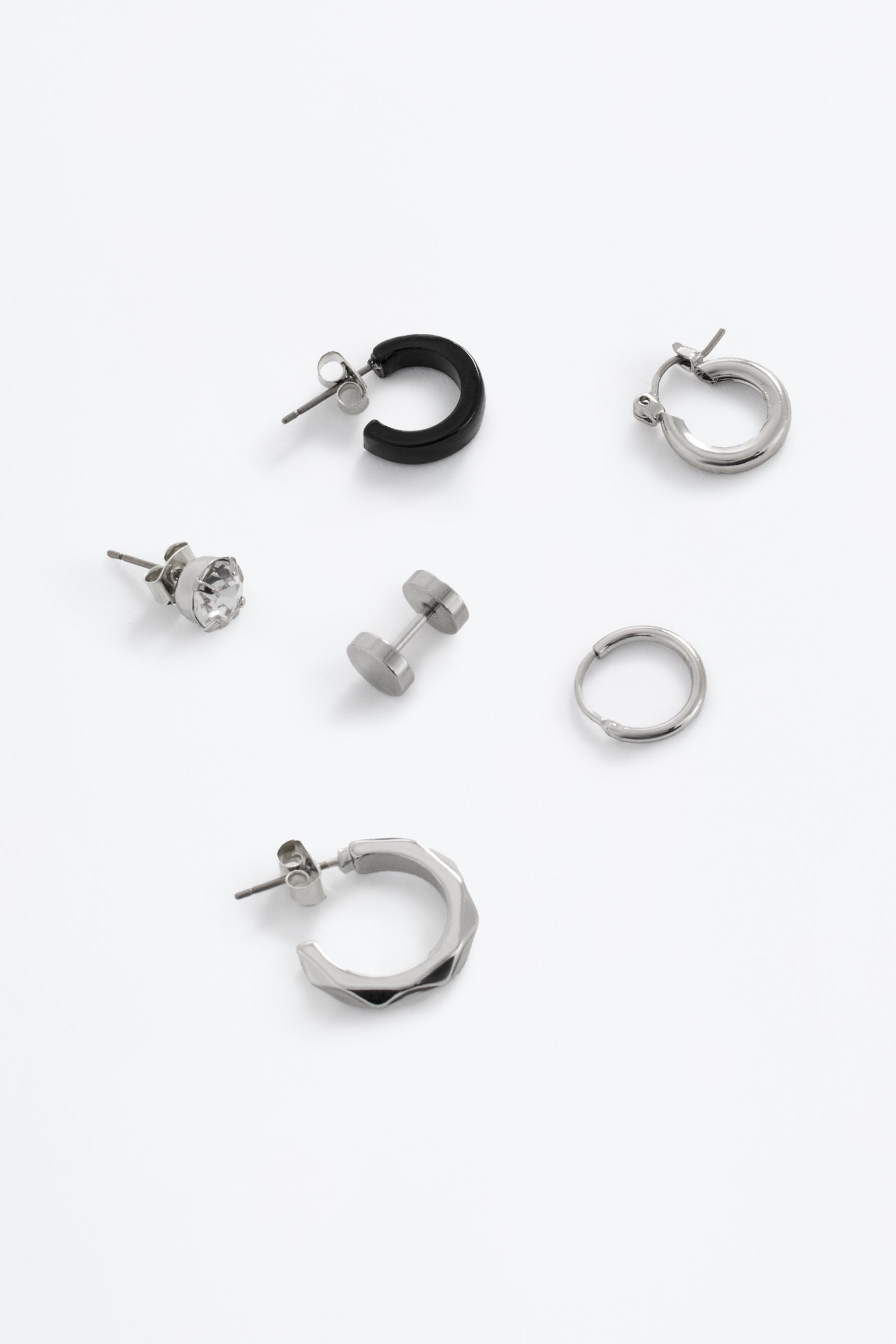 6-pack of assorted earrings — SILVER