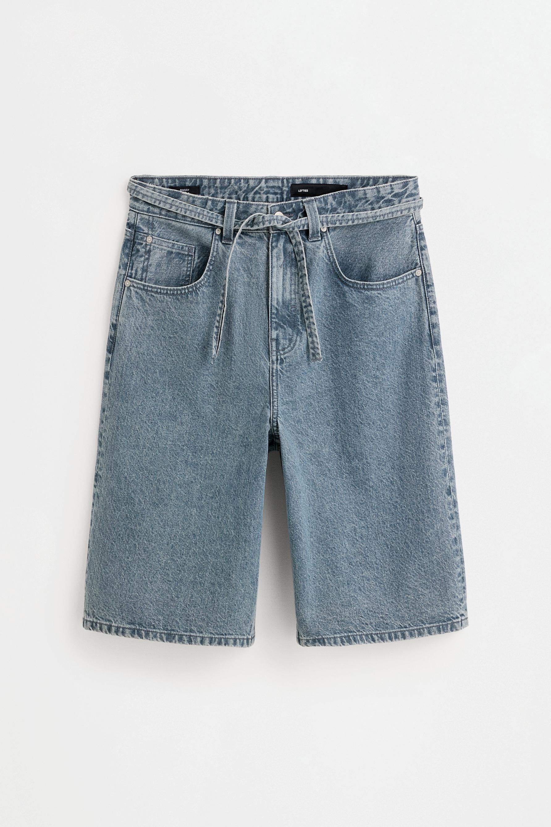 Baggy denim Bermuda shorts — PASTEL BLUE