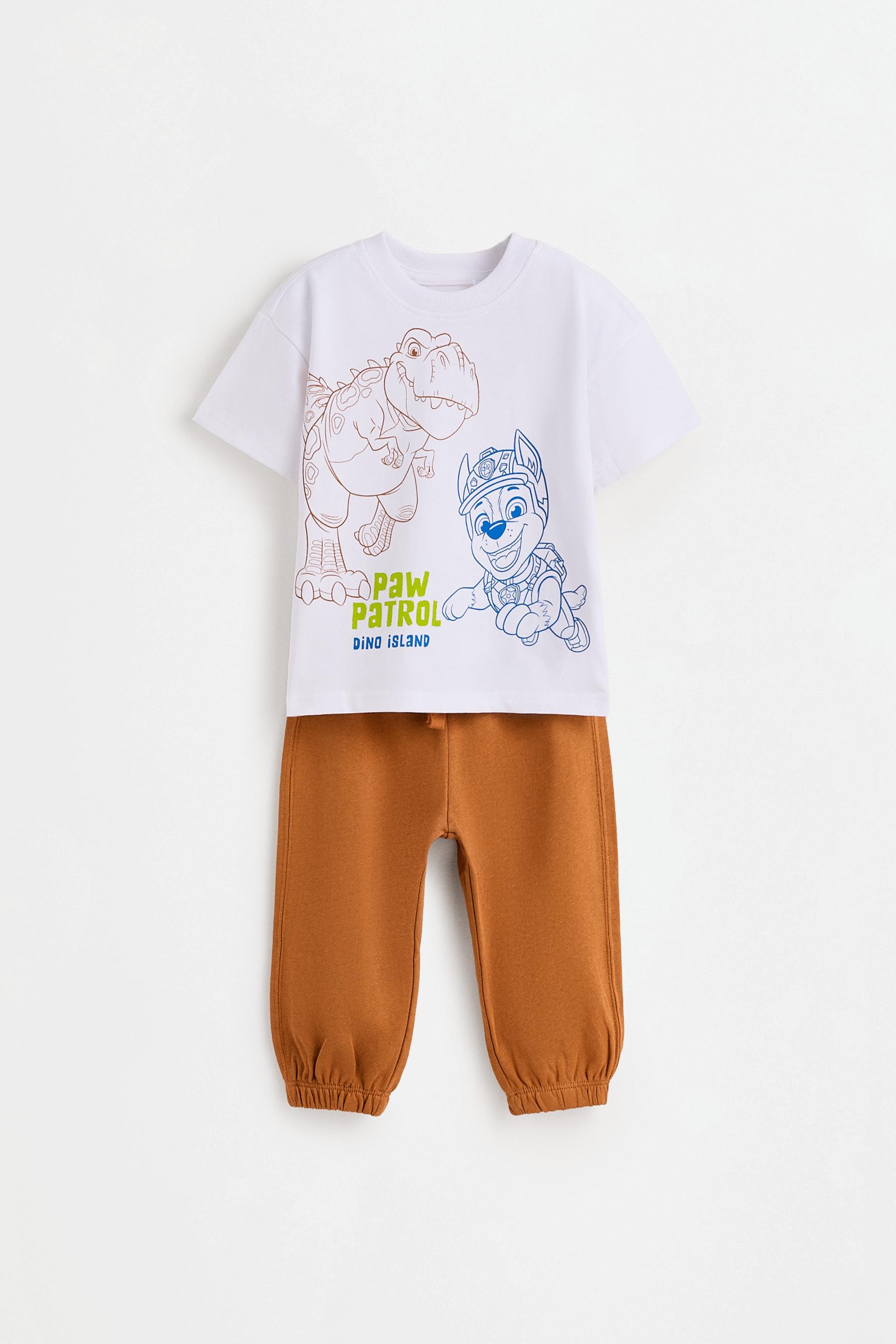 Paw Patrol ©Nickelodeon T-shirt and jogger co-ord — WHITE/WHITE