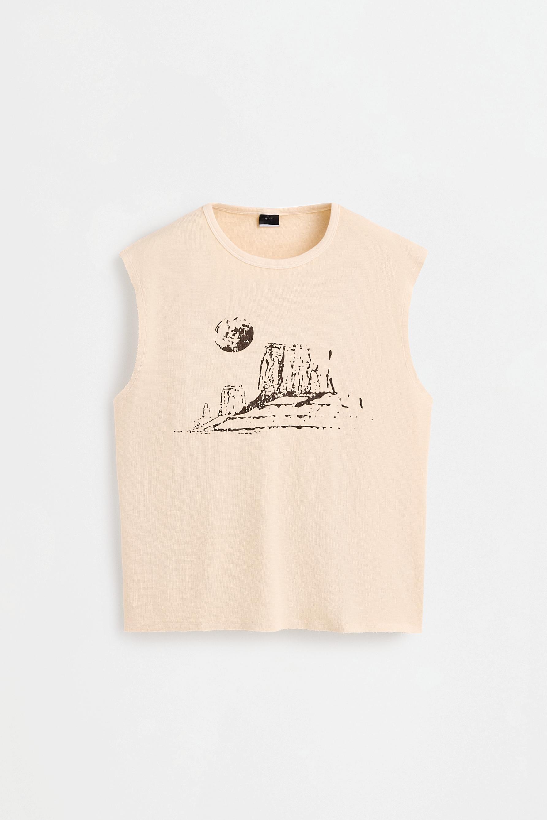 Printed Sleeveless T-shirt — BUTTER