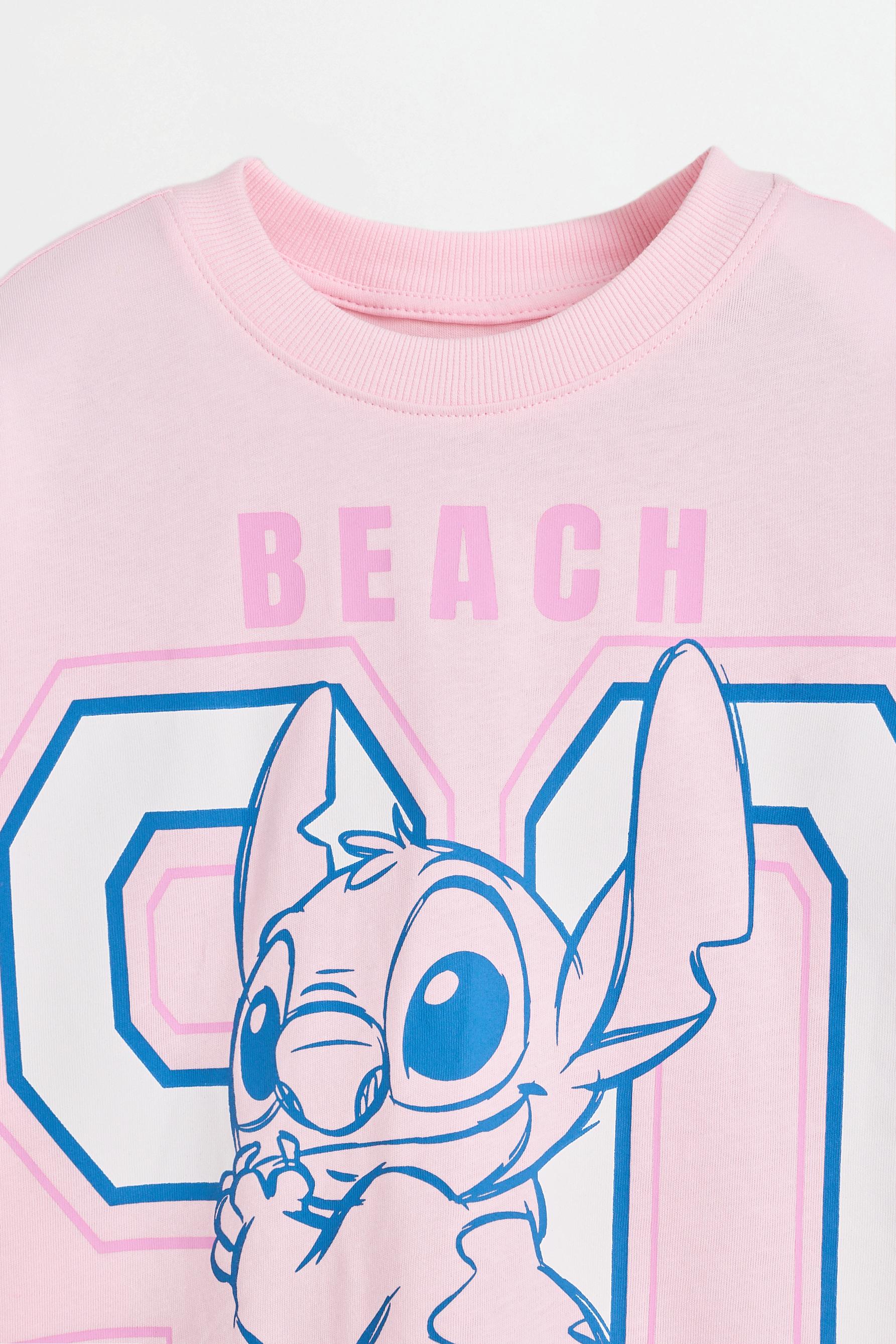 Stitch ©Disney T-shirt and flared leggings co-ord — PINK