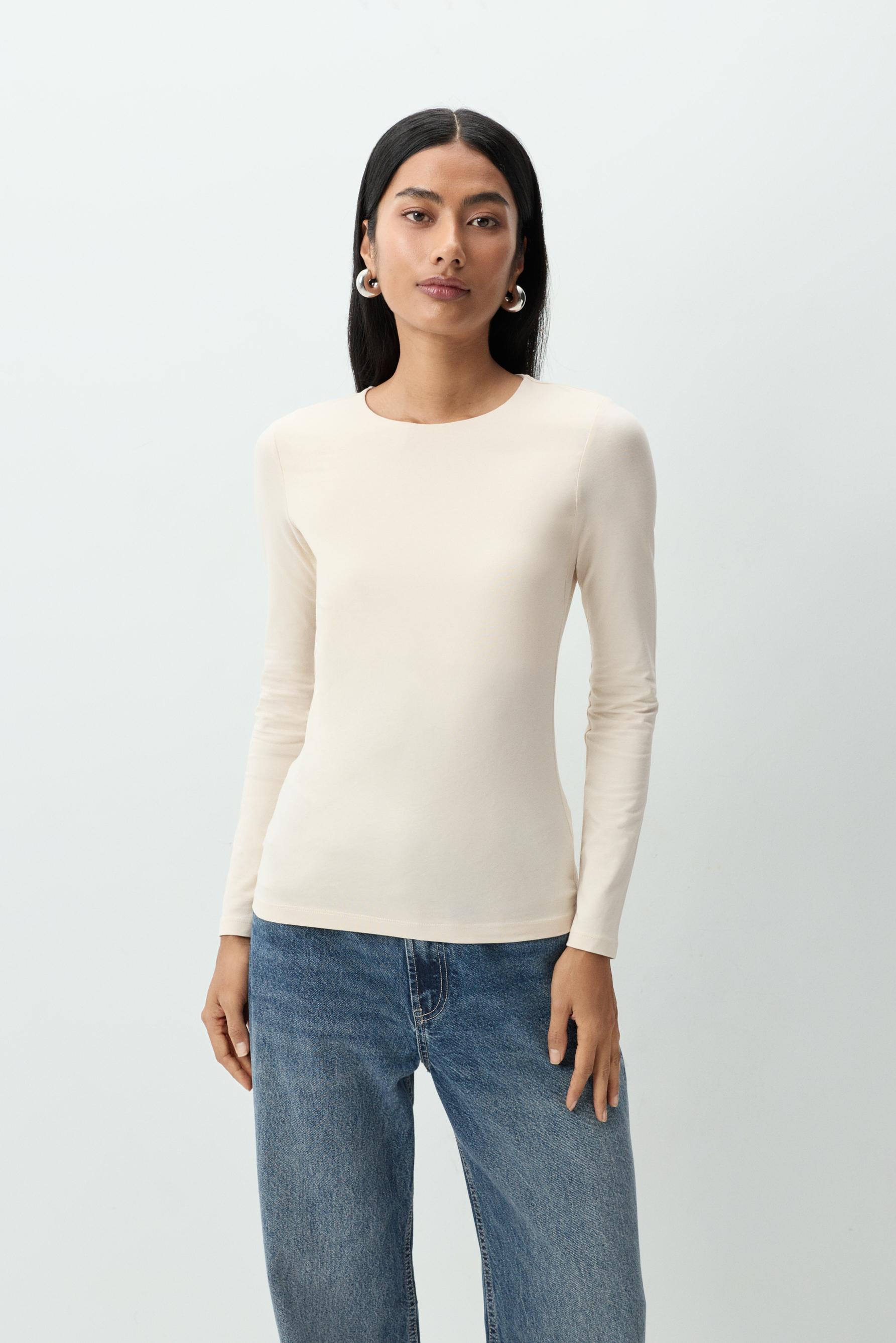 Camiseta manga larga cuello redondo