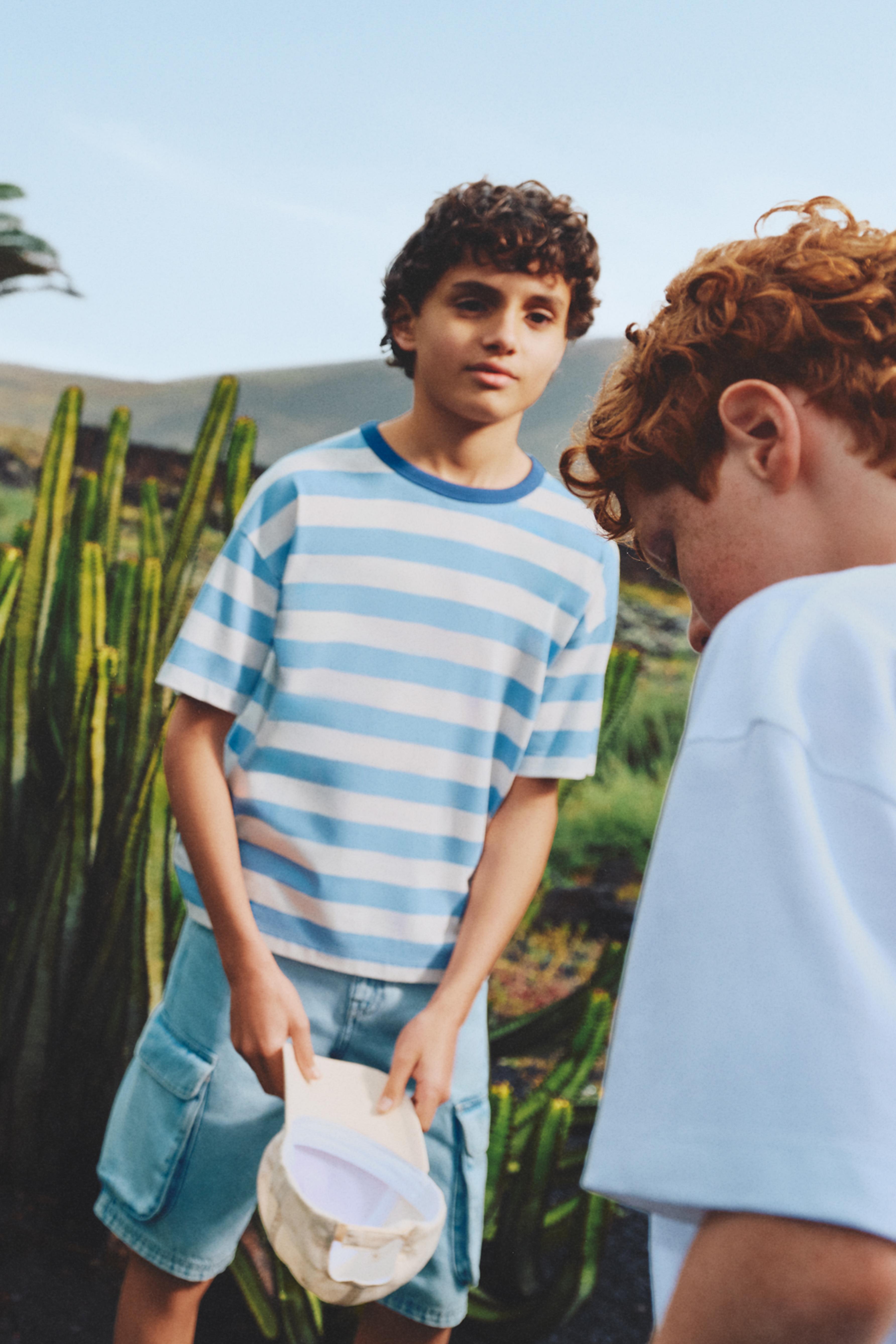 Striped T-shirt — PALE BLUE
