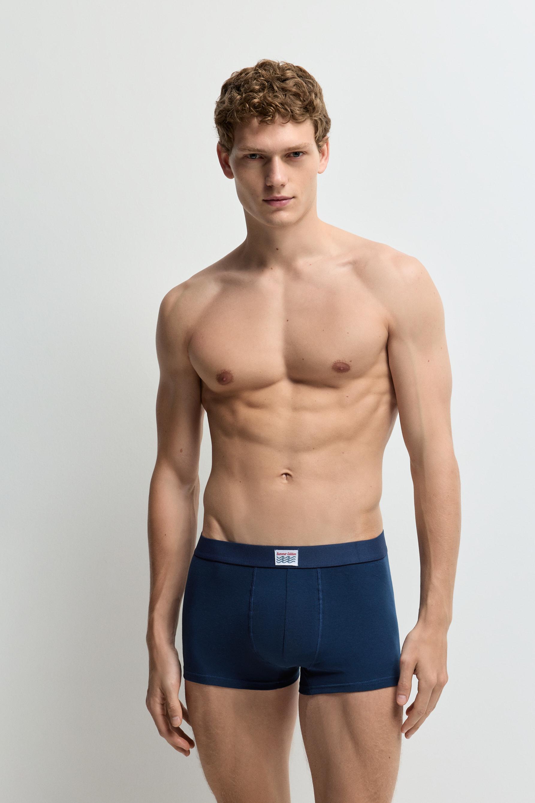 Contrast Boxers (5-Pack) — BLUE