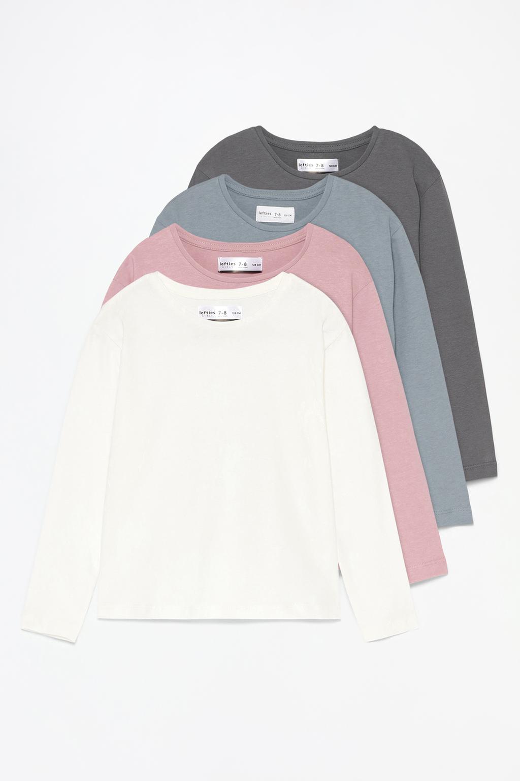 Pack of 4 basic long sleeve T-shirts