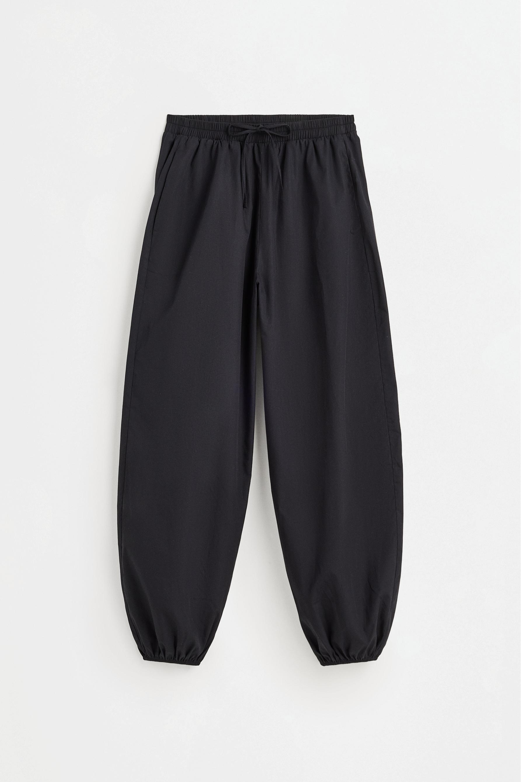 Plaid sarouel trousers — BLACK