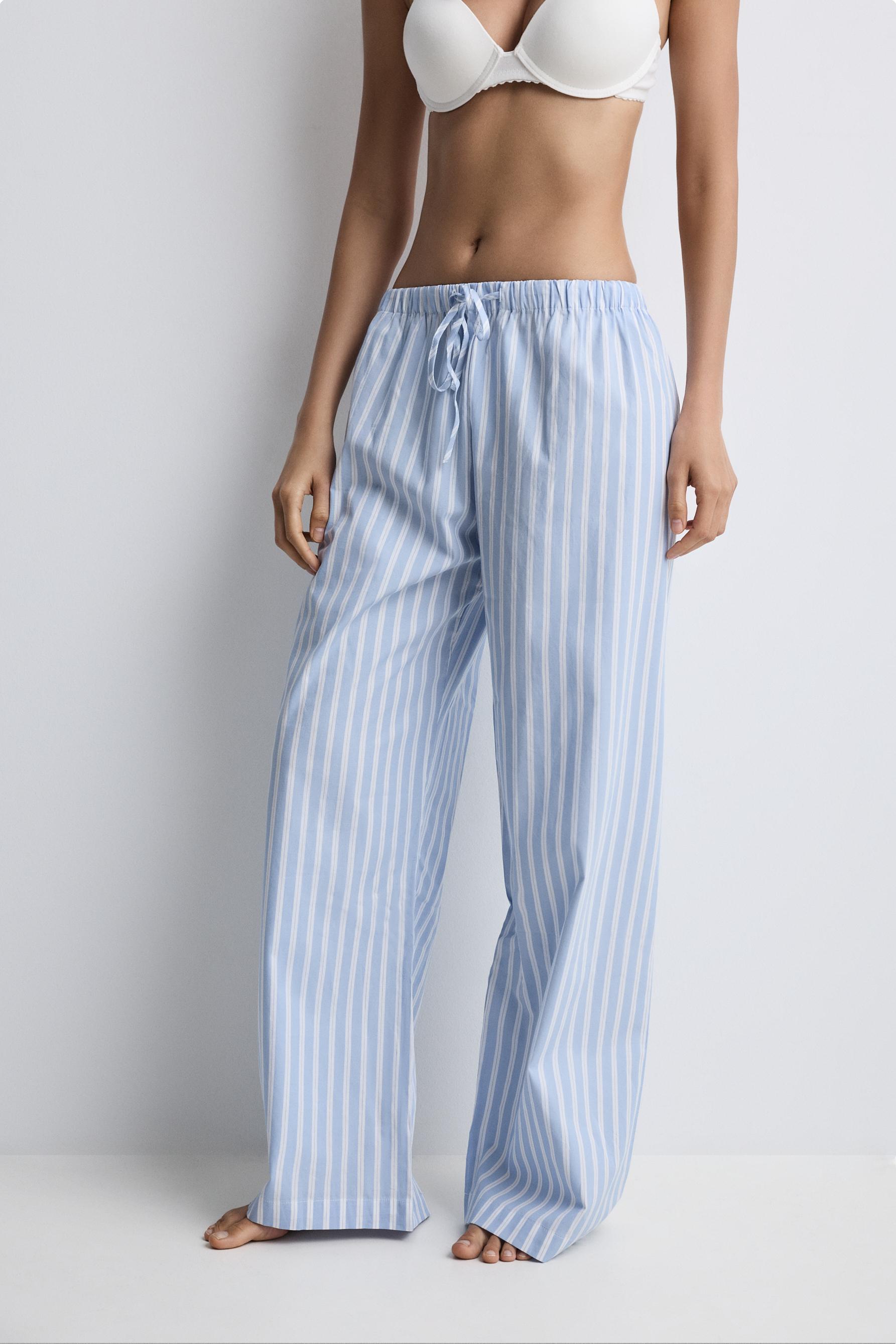 Striped pyjama bottoms — FADED SKY BLUE