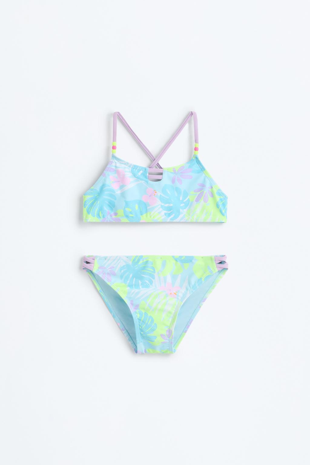 Floral beaded bikini set