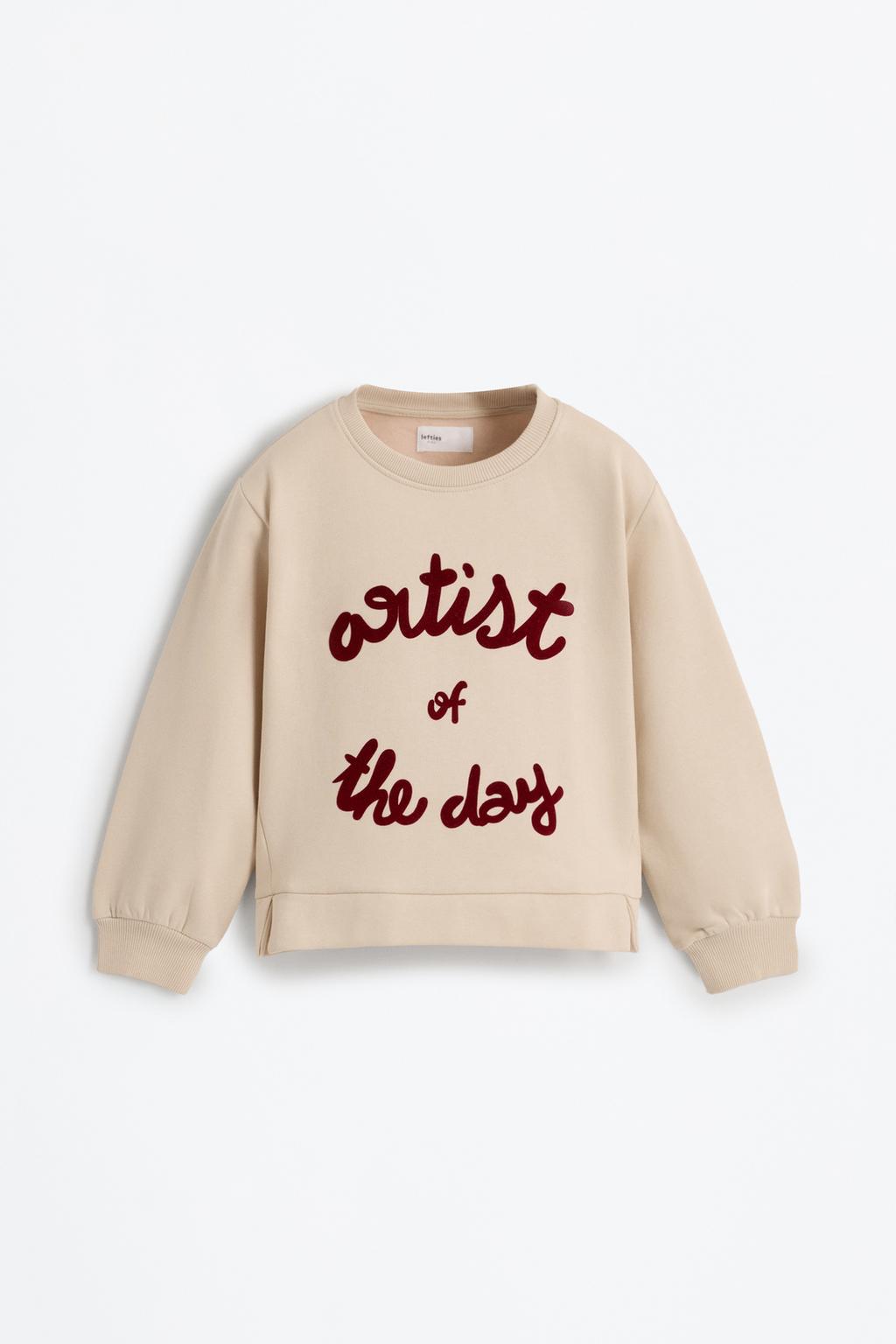 Velvety print sweatshirt