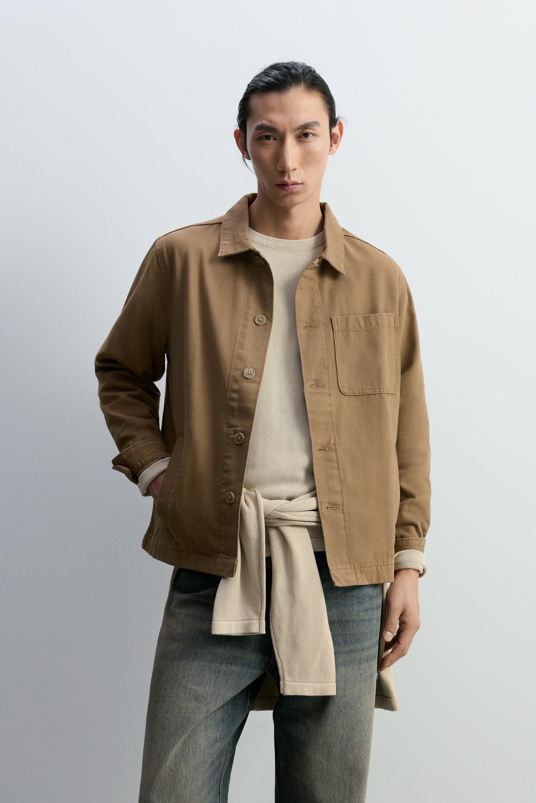 Cazadora textura bolsillos