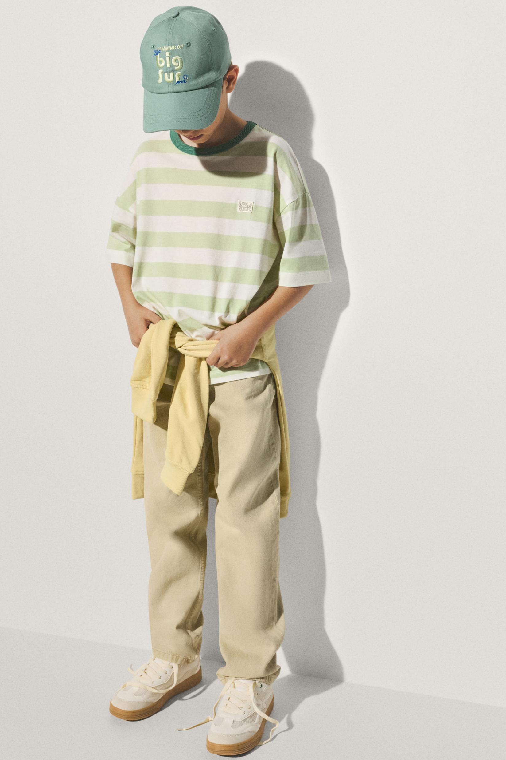 Striped T-shirt — PALE GREEN