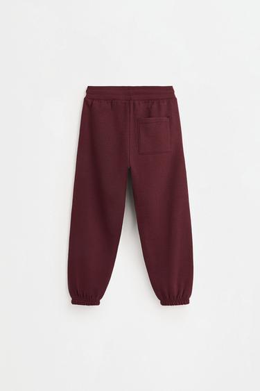 Plush trousers with knee stitching — WINE 2