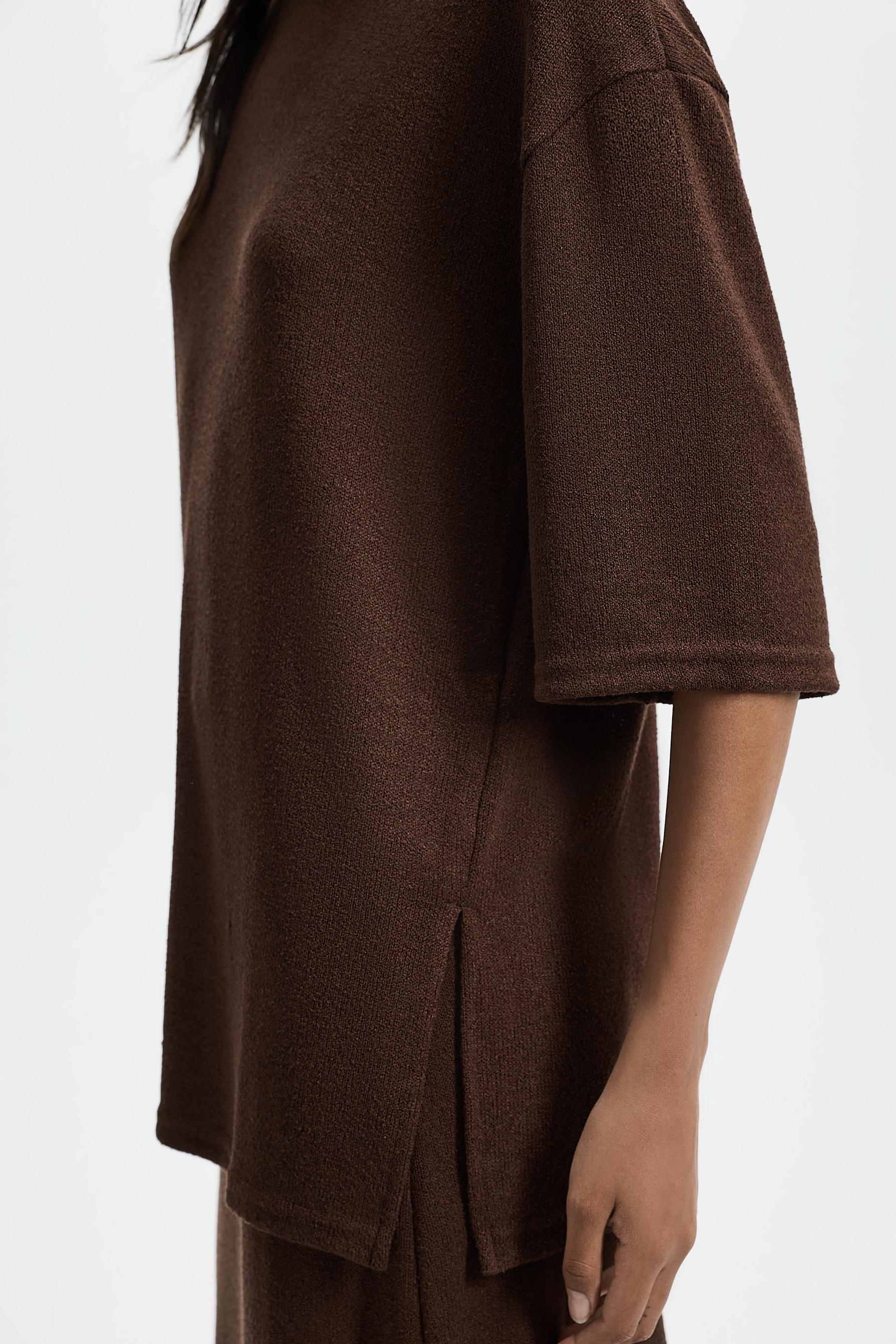 Oversize rustic T-shirt — CHOCOLATE