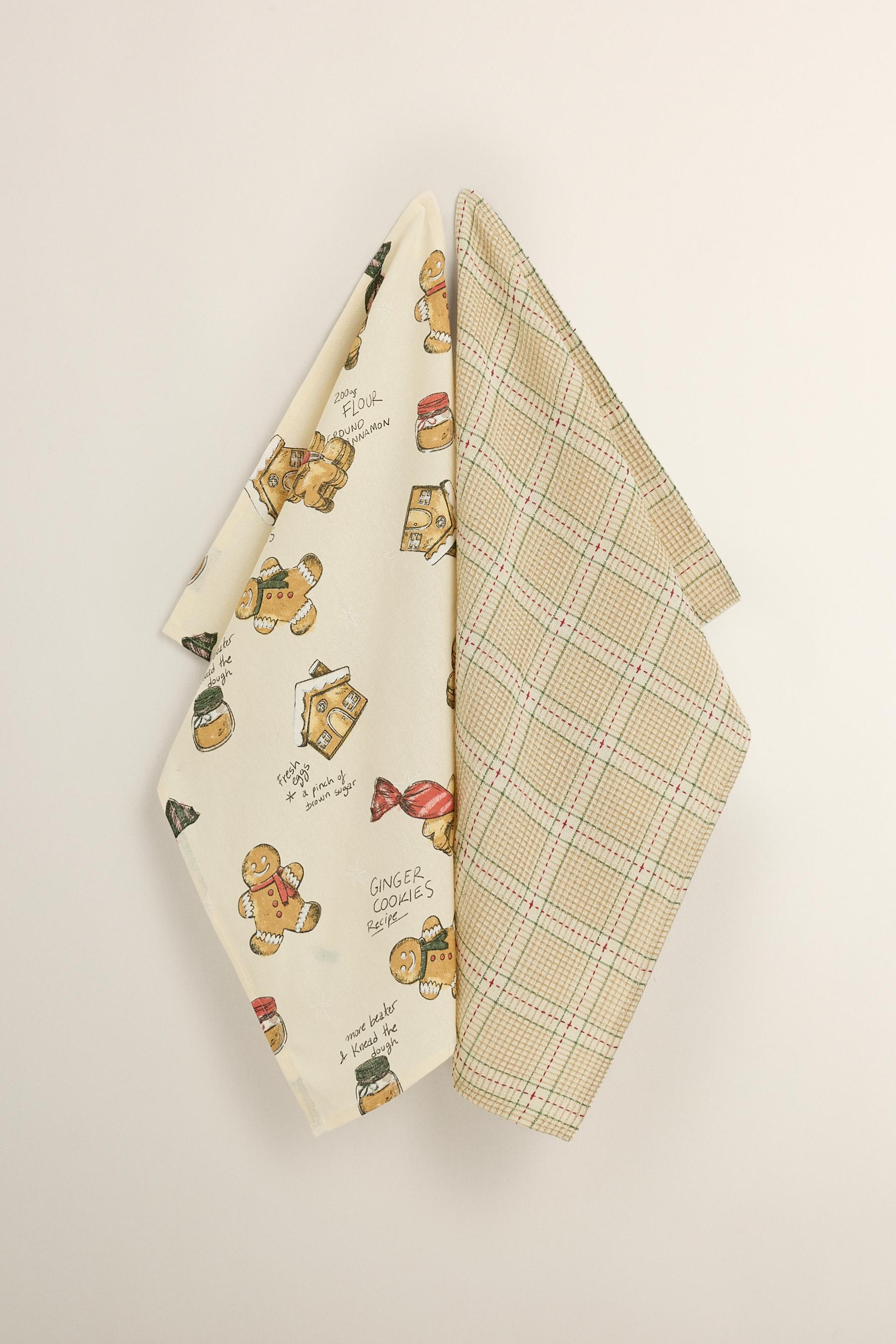Paños de cocina estampado navideño (Pack 2)