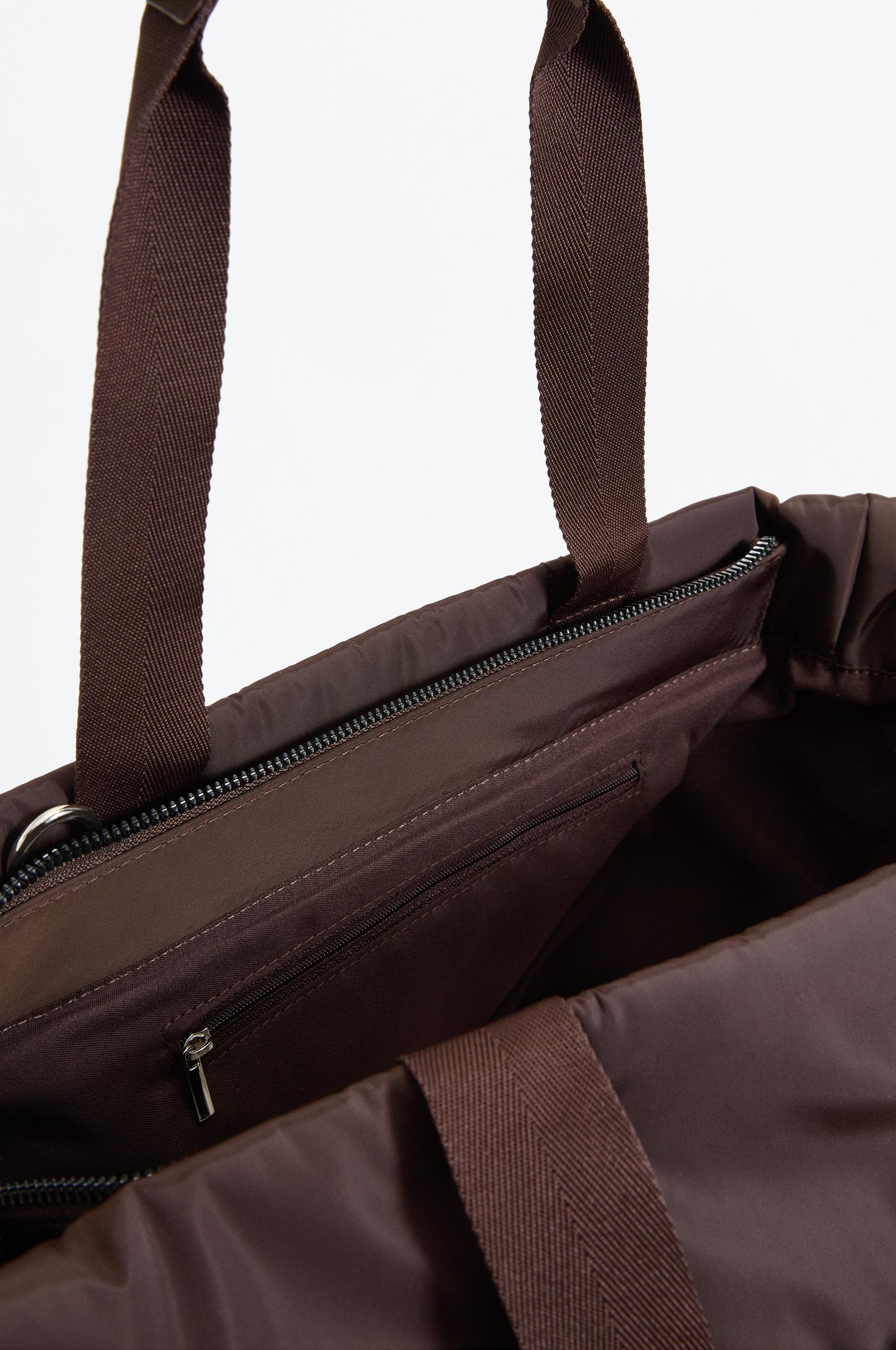 Quilted shopper bag — BROWN