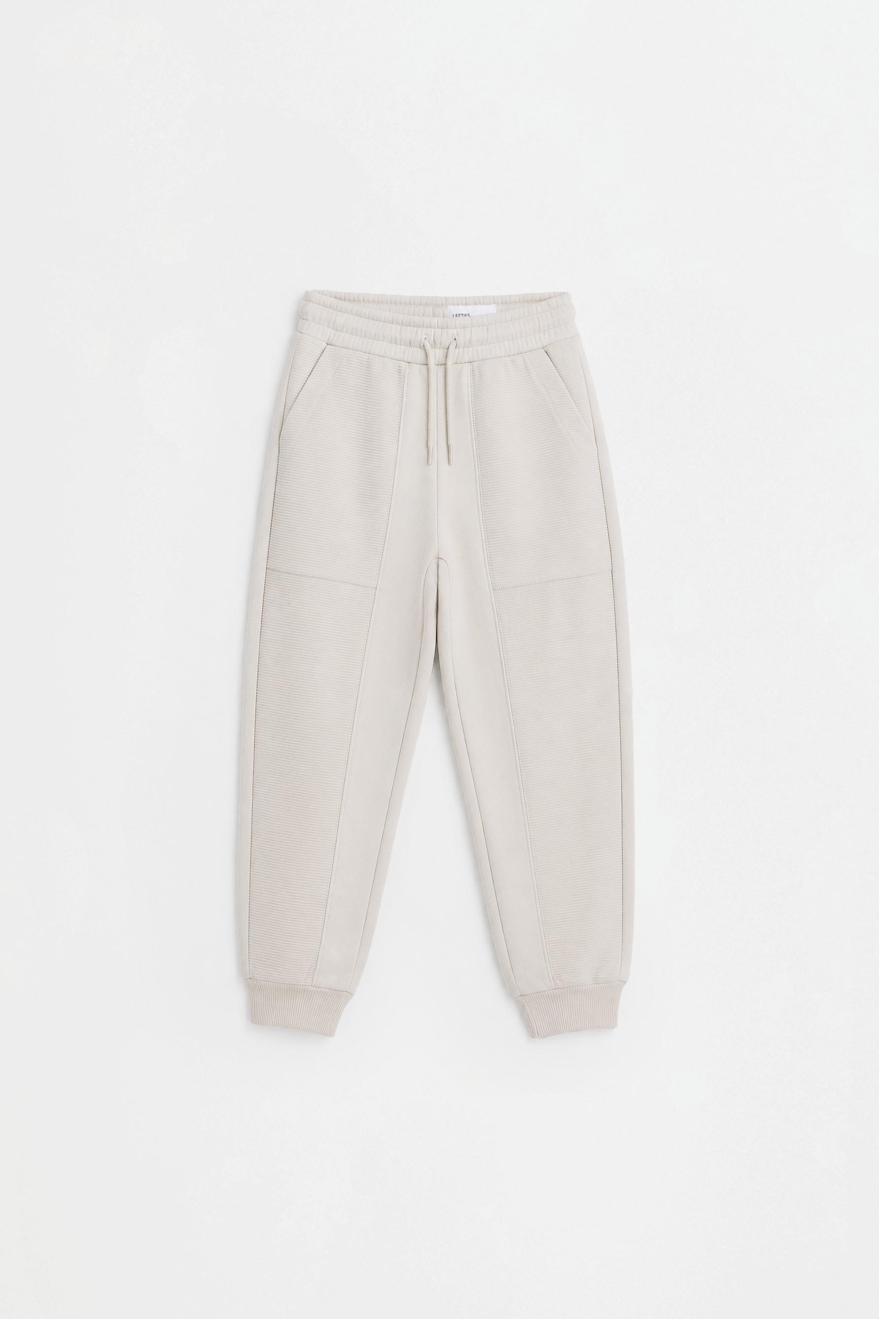 Ottoman plush joggers — SAND