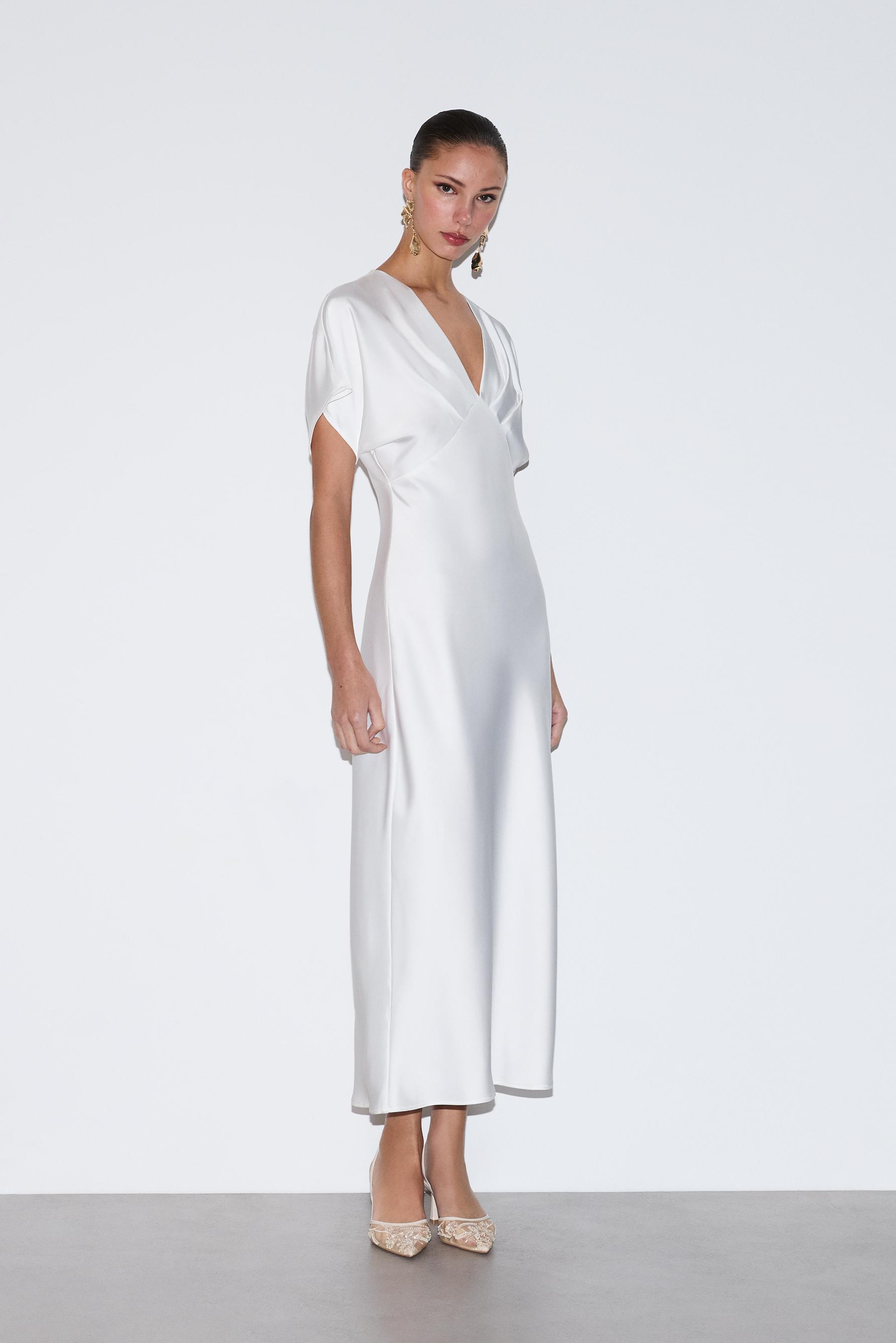 Vestido midi satinado