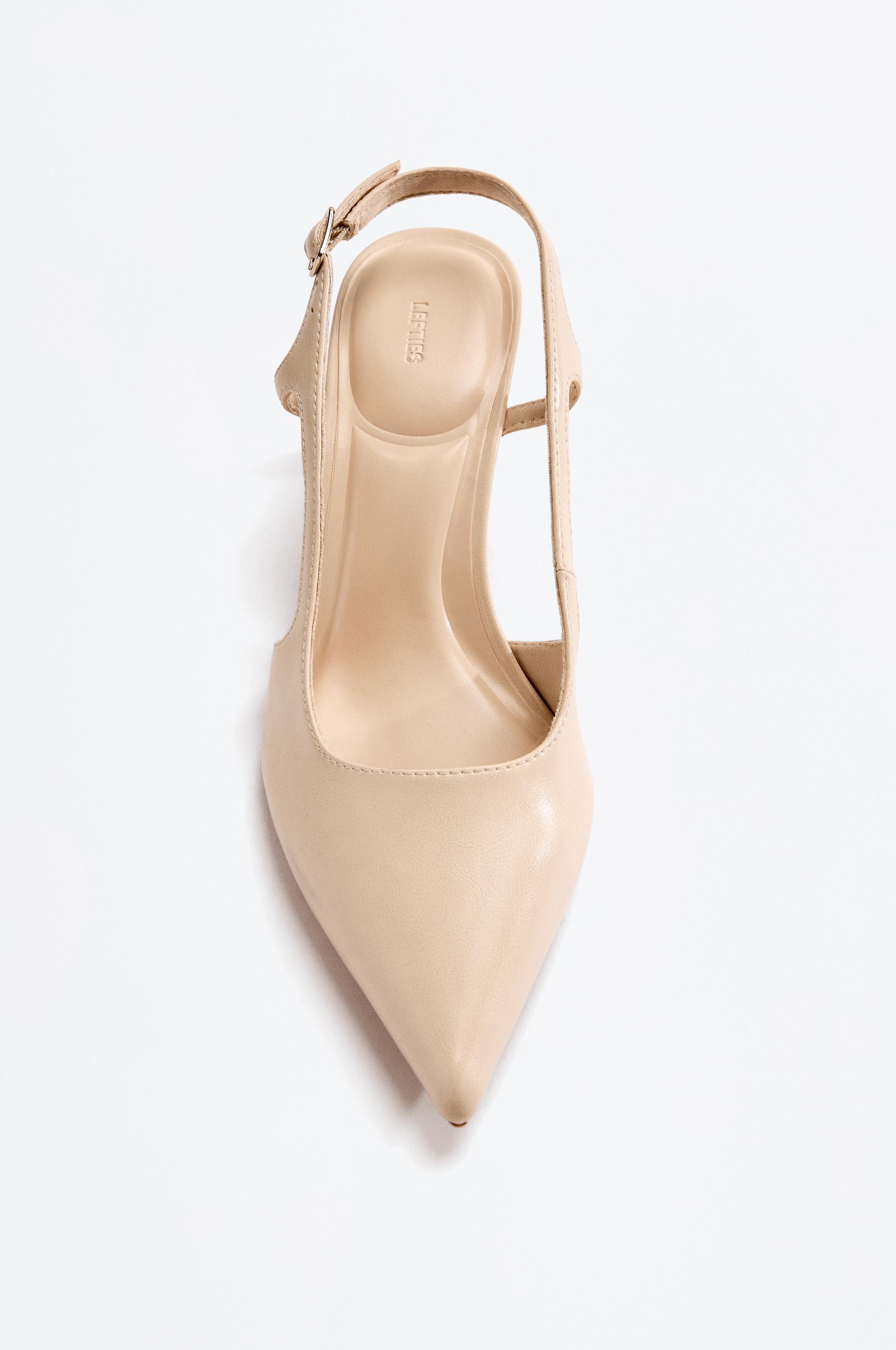 Lefties Ekru Lefties Arkasi açık topuklu ayakkabı