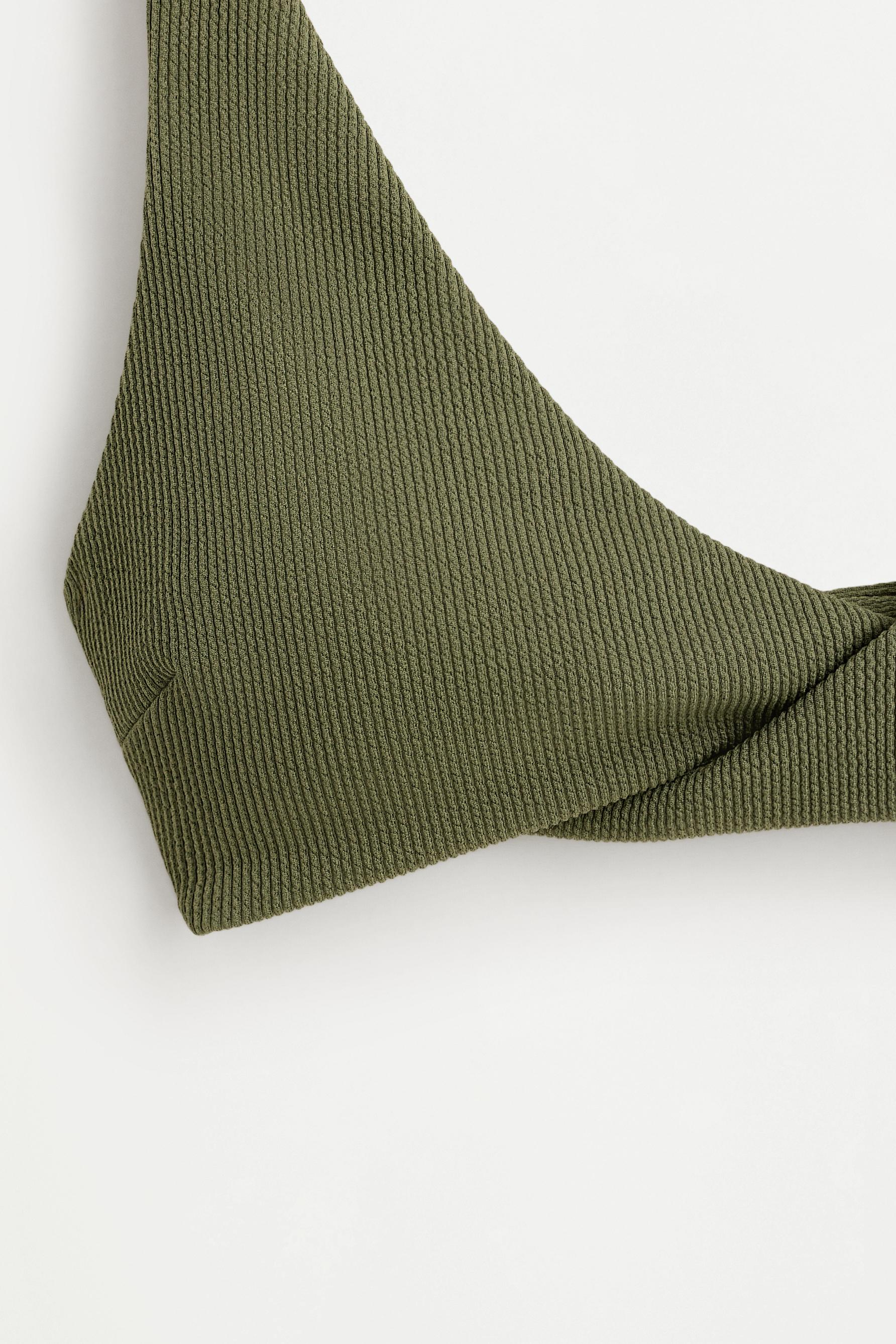 Crossover triangle bikini top — MEDIUM GREEN