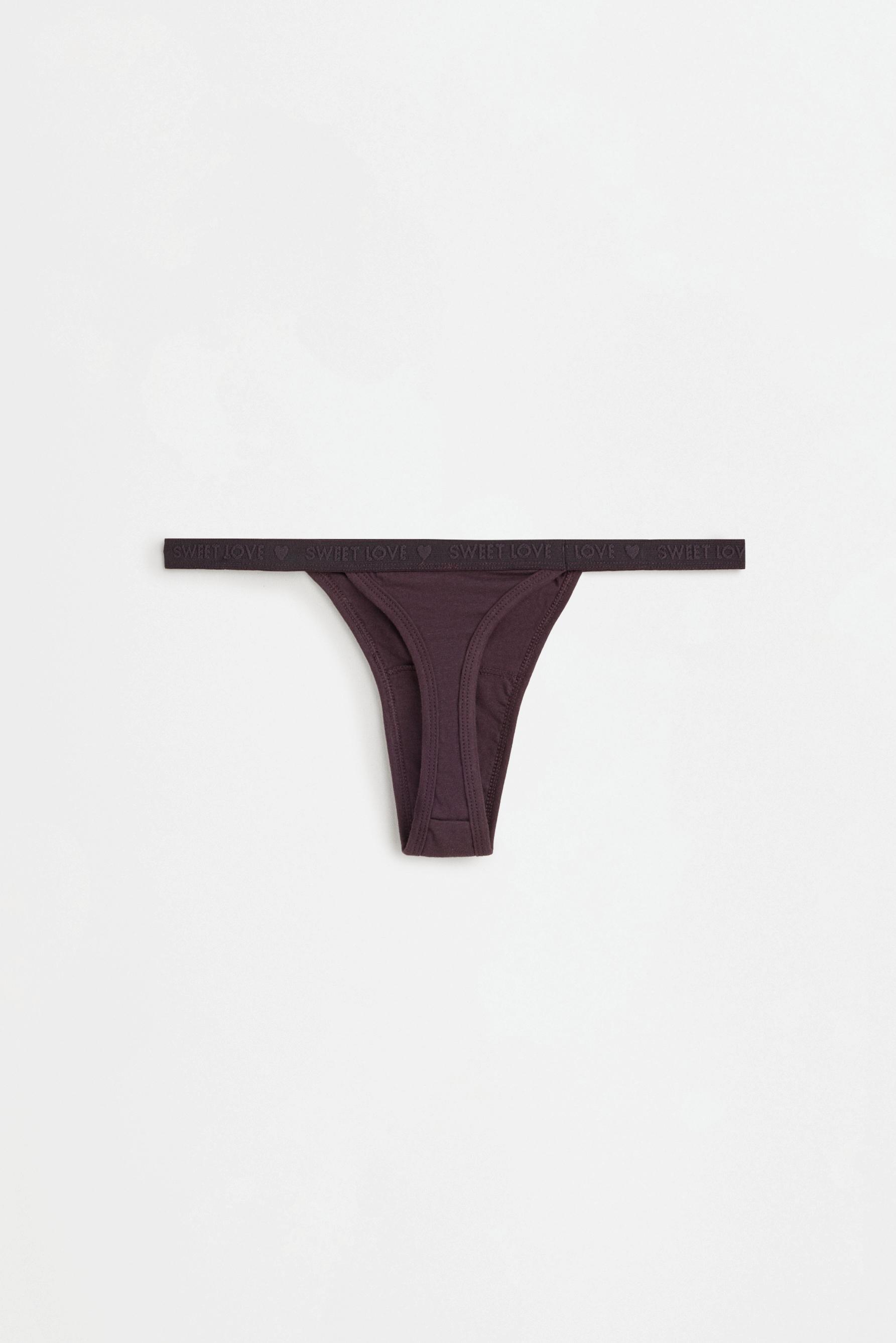 4-pack of cotton thongs — MAUVE